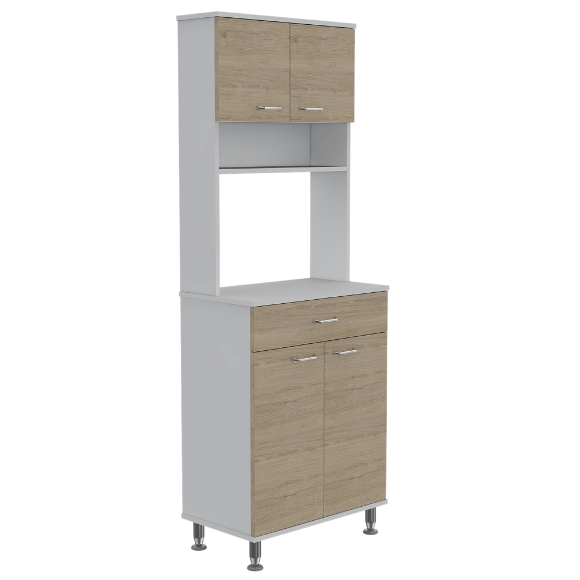 MUEBLE PARA MICROONDAS KITCHEN-60 BLANCO Y ROVERE 169X60X35,1 CM - 3