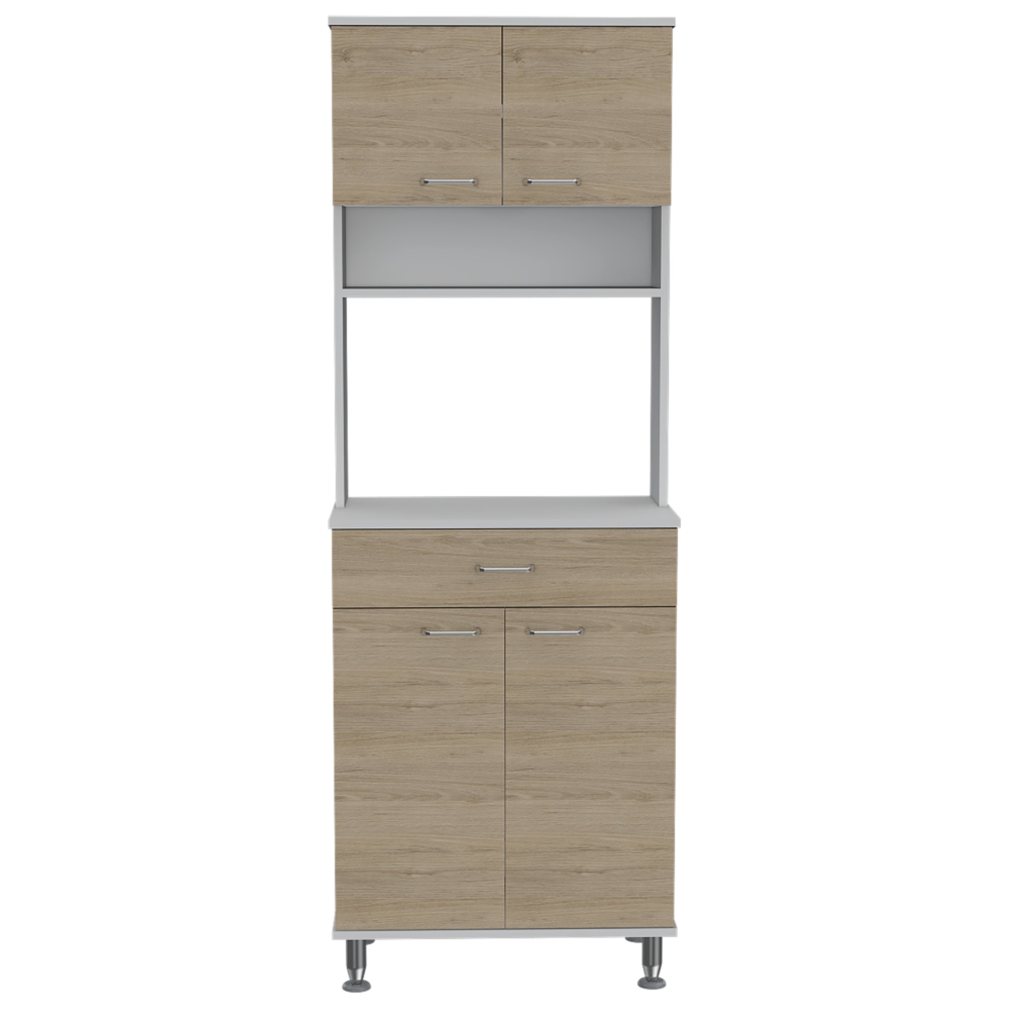 MUEBLE PARA MICROONDAS KITCHEN-60 BLANCO Y ROVERE 169X60X35,1 CM - 4