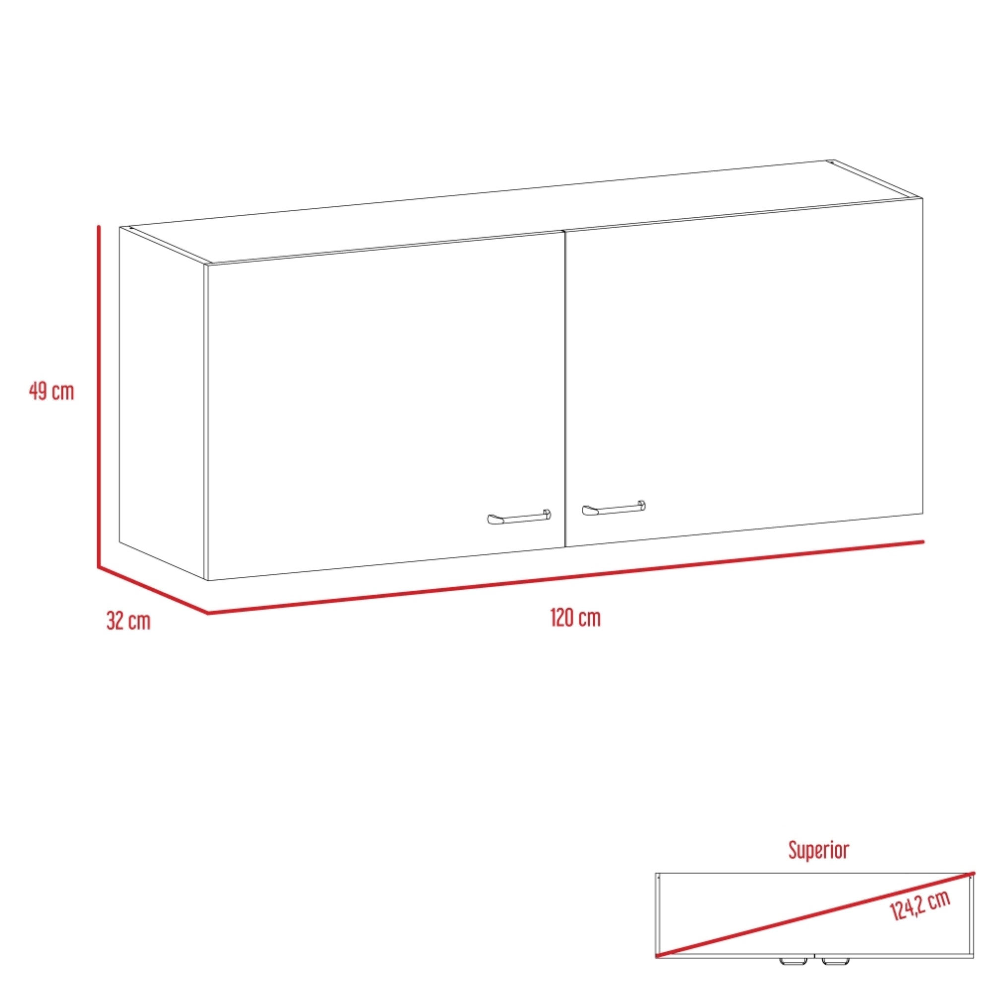 MUEBLE DE COCINA MURAL NAPOLES 120CM BLANCO - 7