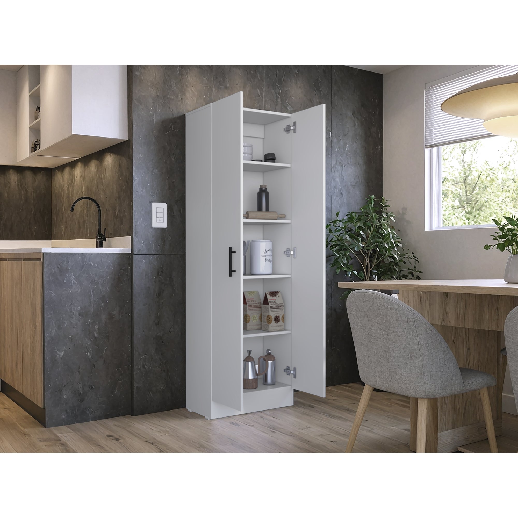 MUEBLE DESPENSA MULTIUSOS KITCHEN 170X56X30,2 CM BLANCO - 6