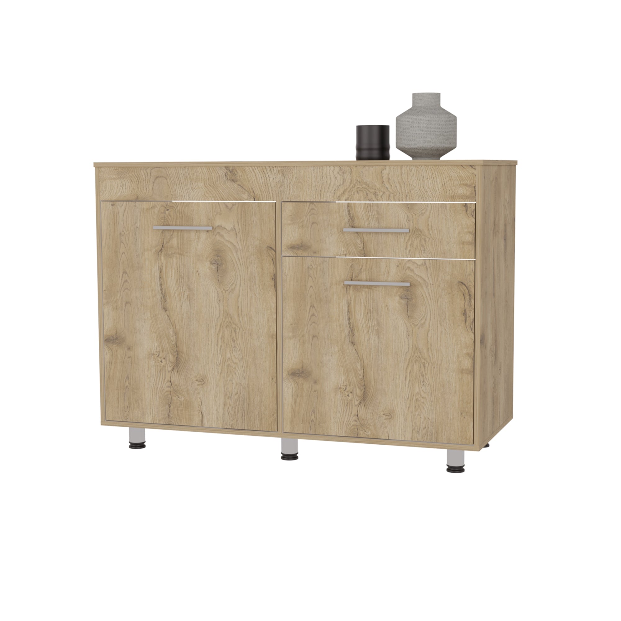 MUEBLE DE COCINA INFERIOR 120 CM ORION CON TOP MELAMINA DUNA Y BLANCO - 1