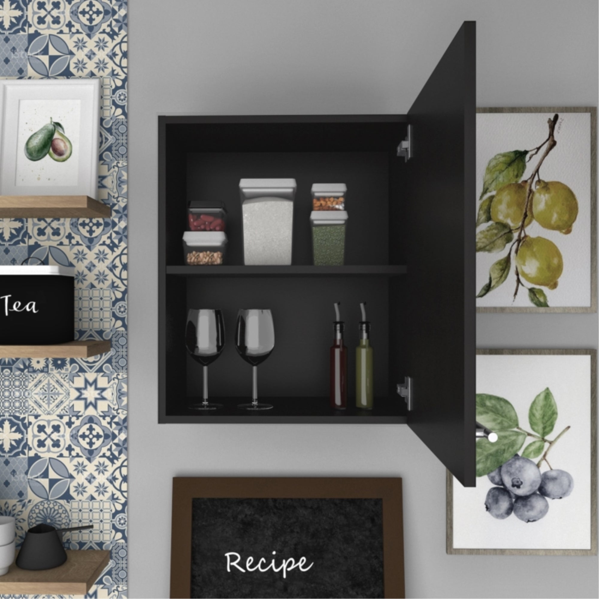 MUEBLE DE COCINA AEREO 1 PUERTA MANCHESTER WENGUE 60X50X33,5 CM - 6