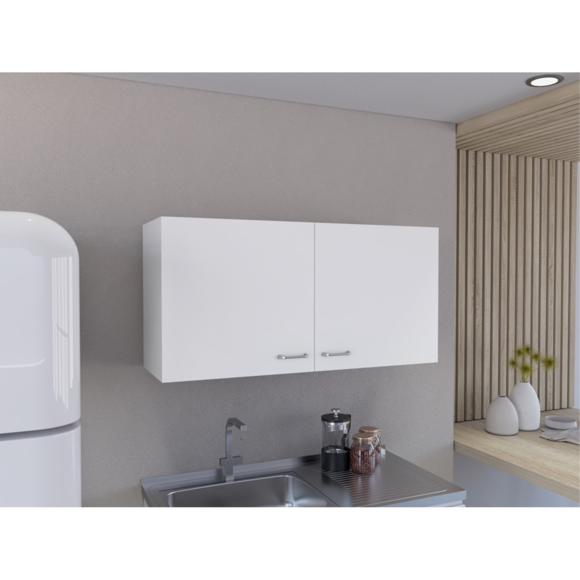 MUEBLE DE COCINA MURAL NAPOLES 100 CM BLANCO 2 PUERTAS - 5