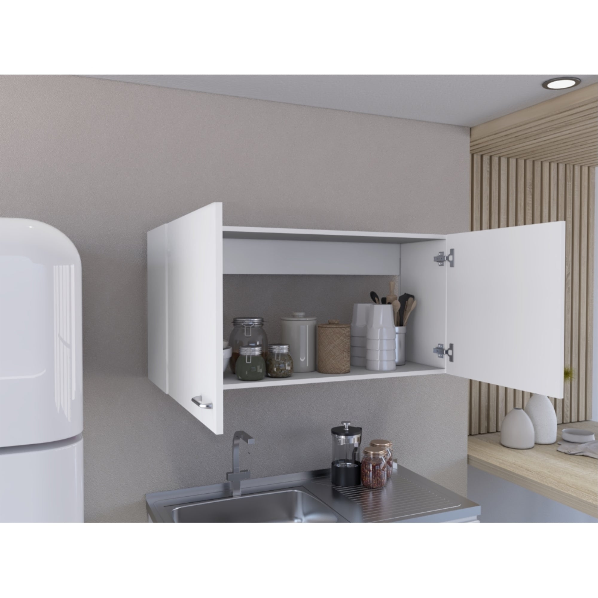 MUEBLE DE COCINA MURAL NAPOLES 100 CM BLANCO 2 PUERTAS - 6