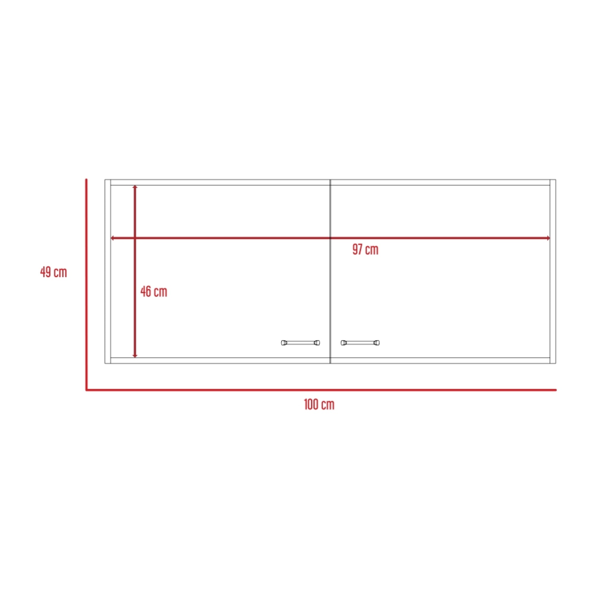 MUEBLE DE COCINA MURAL NAPOLES 100 CM BLANCO 2 PUERTAS - 8