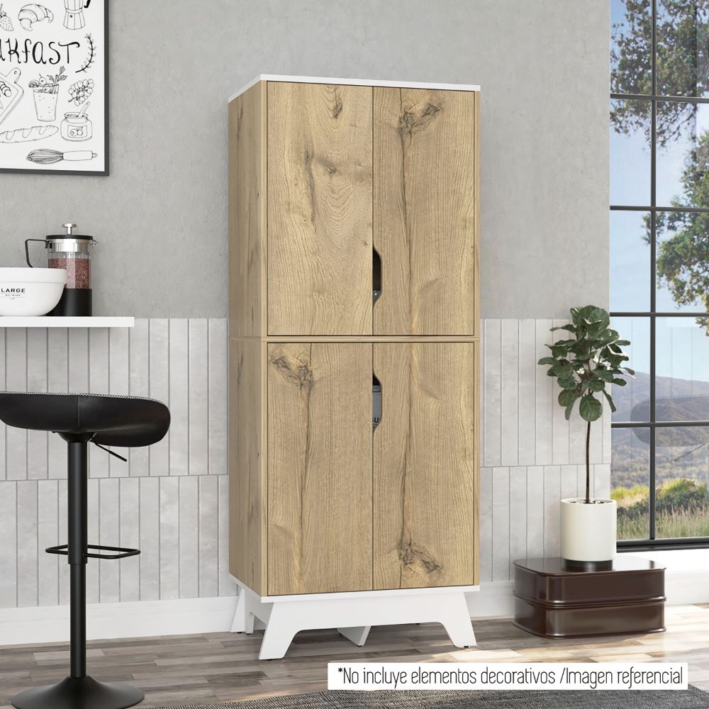 DESPENSA 4 PUERTAS BI-COLOR DUNA Y BLANCO 150,5X60X40 CM - 10