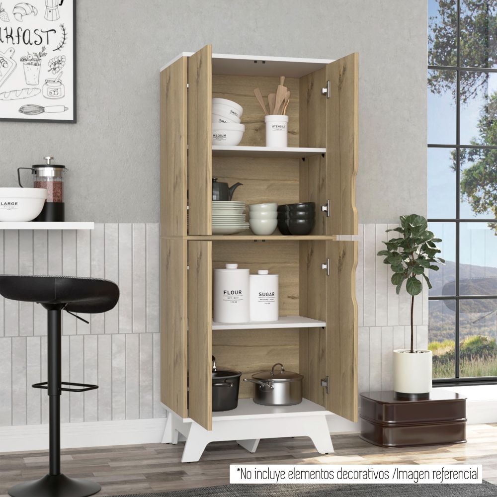 DESPENSA 4 PUERTAS BI-COLOR DUNA Y BLANCO 150,5X60X40 CM - 11