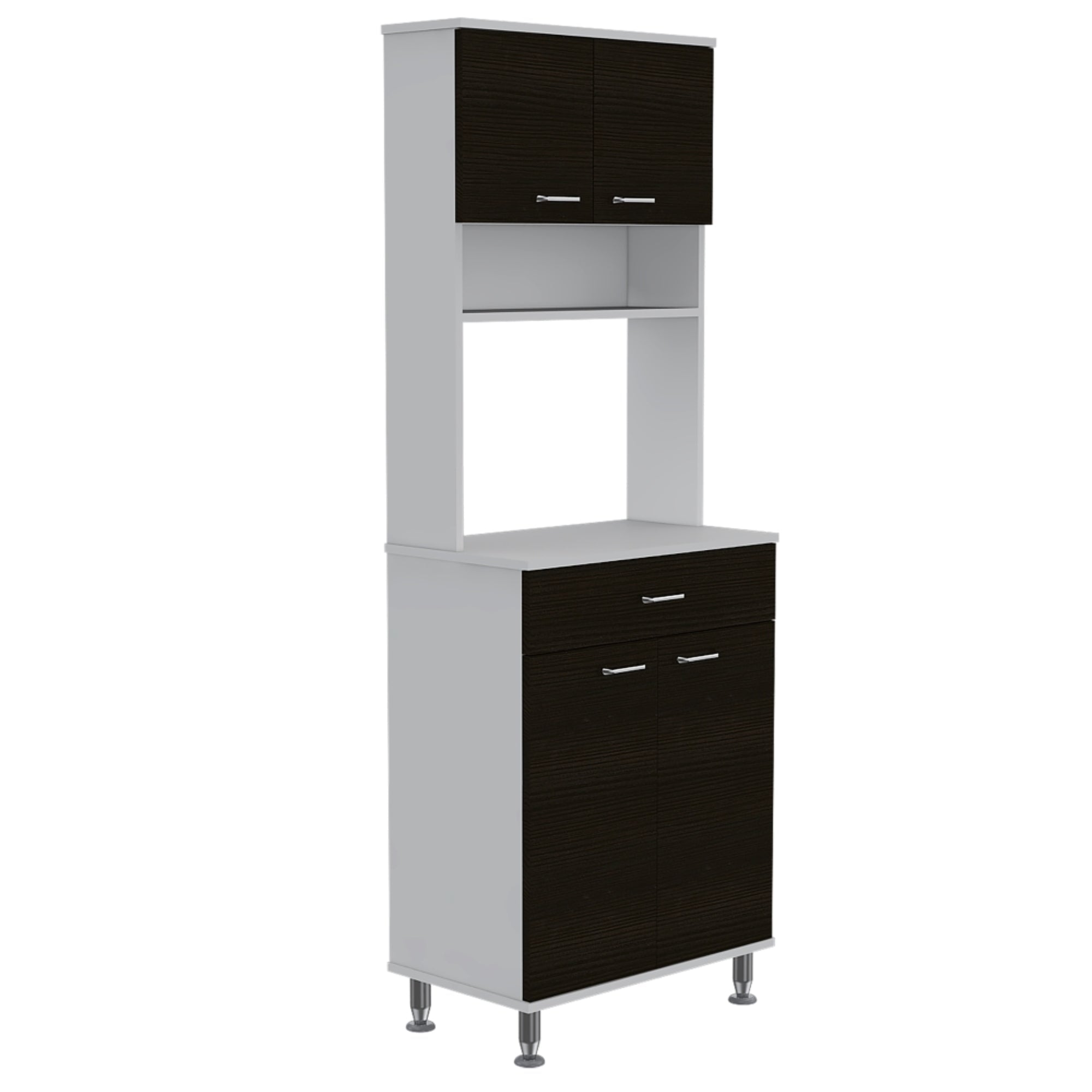 MUEBLE PARA MICROONDAS KITCHEN-60 BLANCO Y WENGUE 169X60X35,1 CM - 5