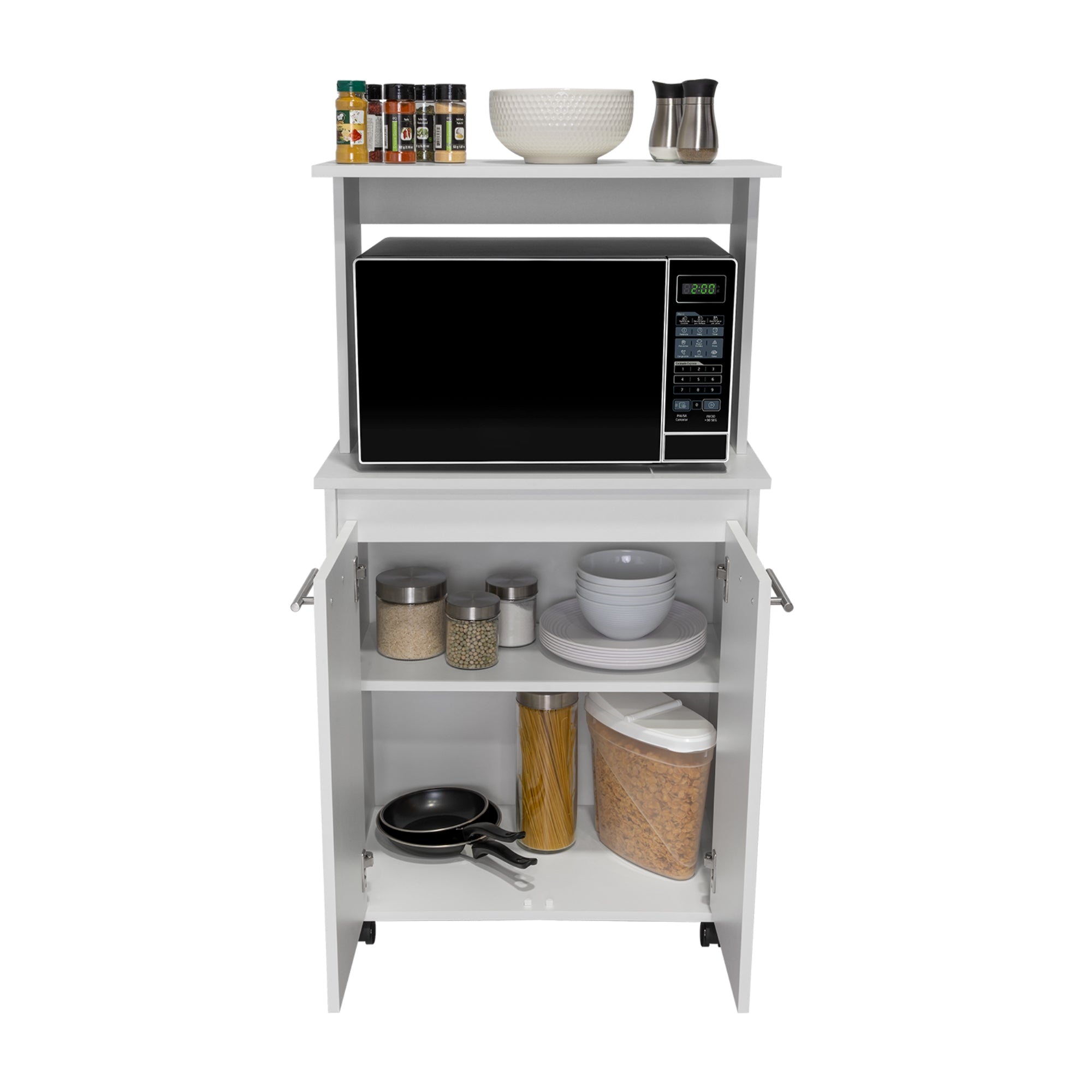 MUEBLE PARA MICROONDAS MANCHESTER 2 PUERTAS BLANCO - 4