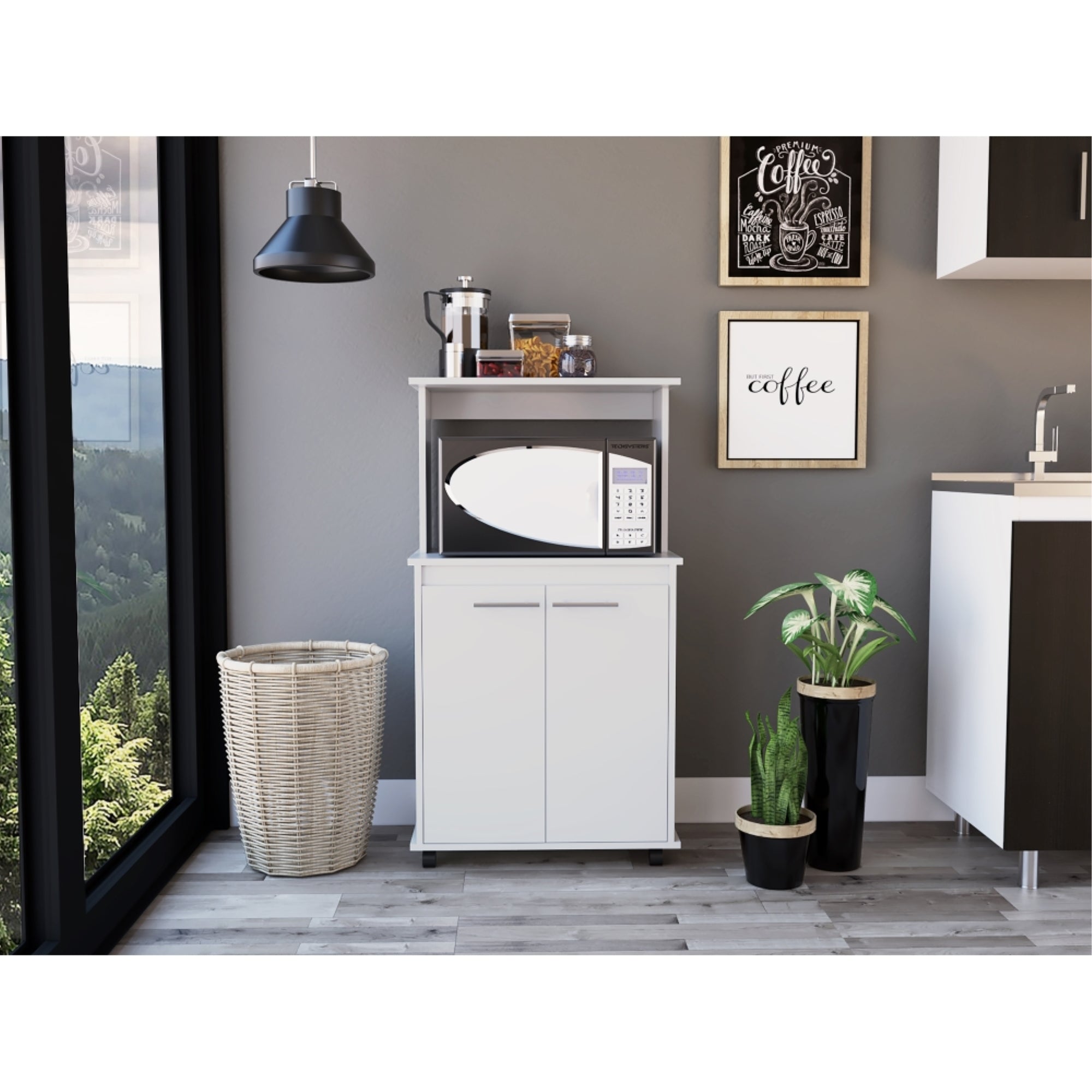 MUEBLE PARA MICROONDAS MANCHESTER 2 PUERTAS BLANCO - 11