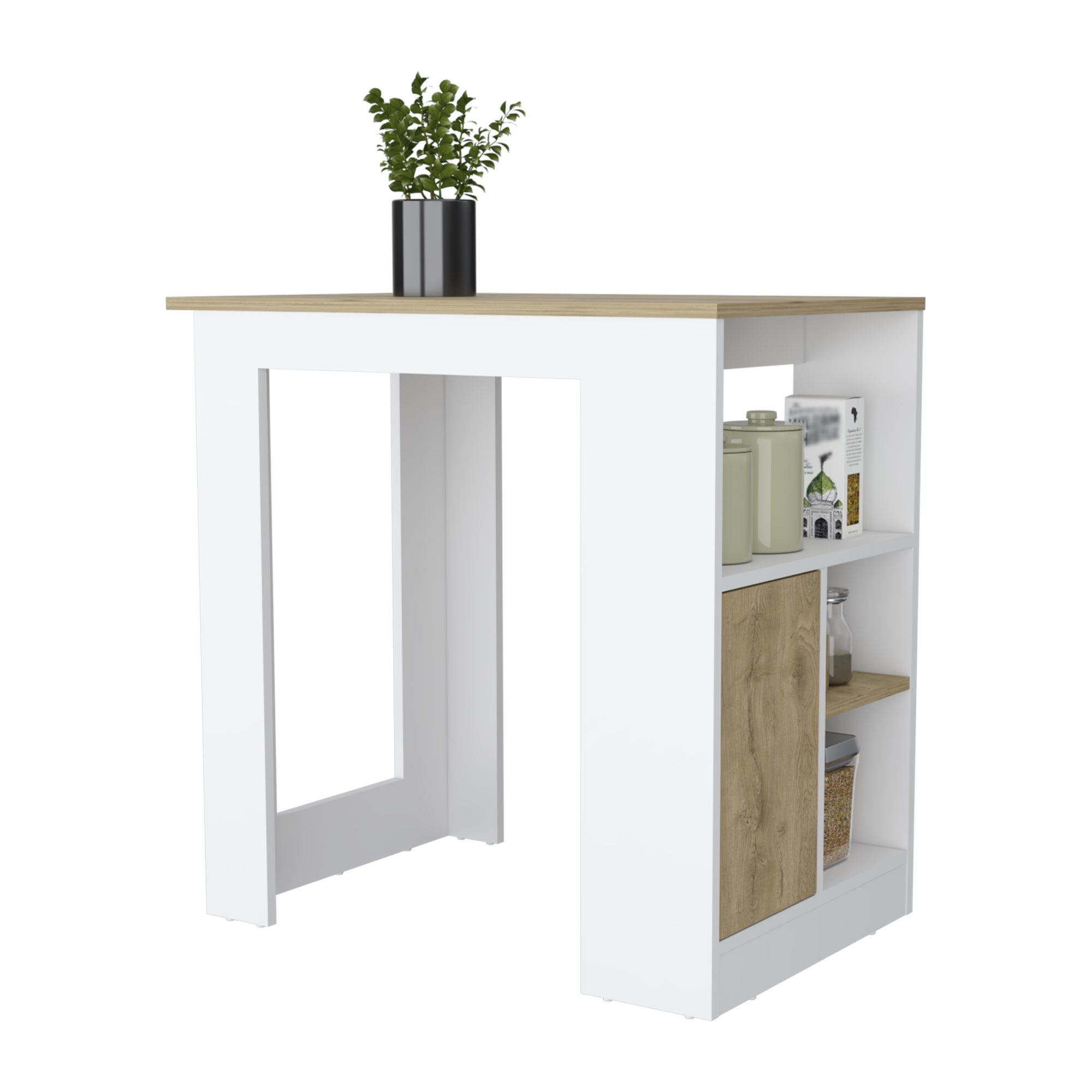 ISLA DE COCINA STIRLING 1 PUERTA BLANCO Y MACADAMIA 91,3X92X59 CM - 1