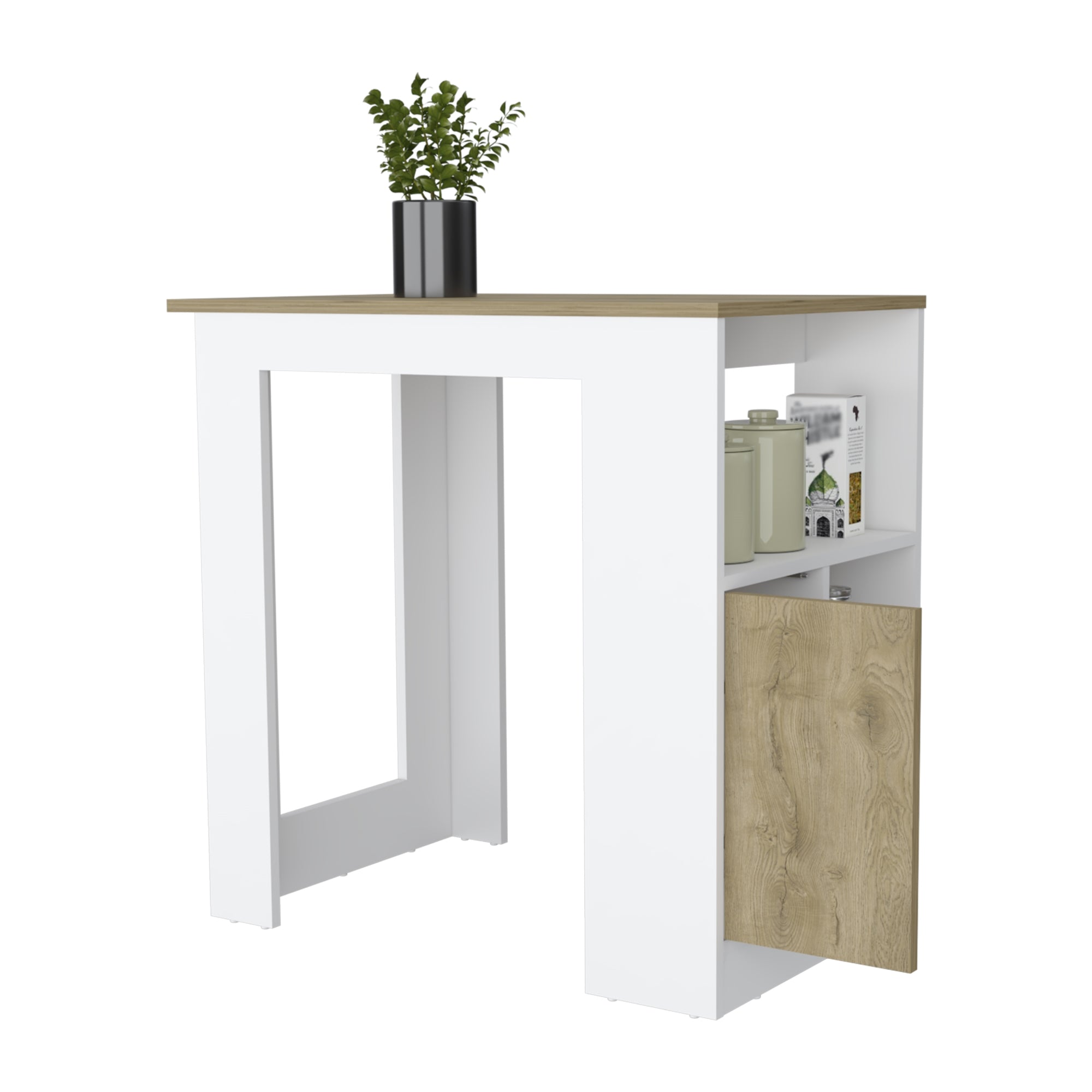 ISLA DE COCINA STIRLING 1 PUERTA BLANCO Y MACADAMIA 91,3X92X59 CM - 2