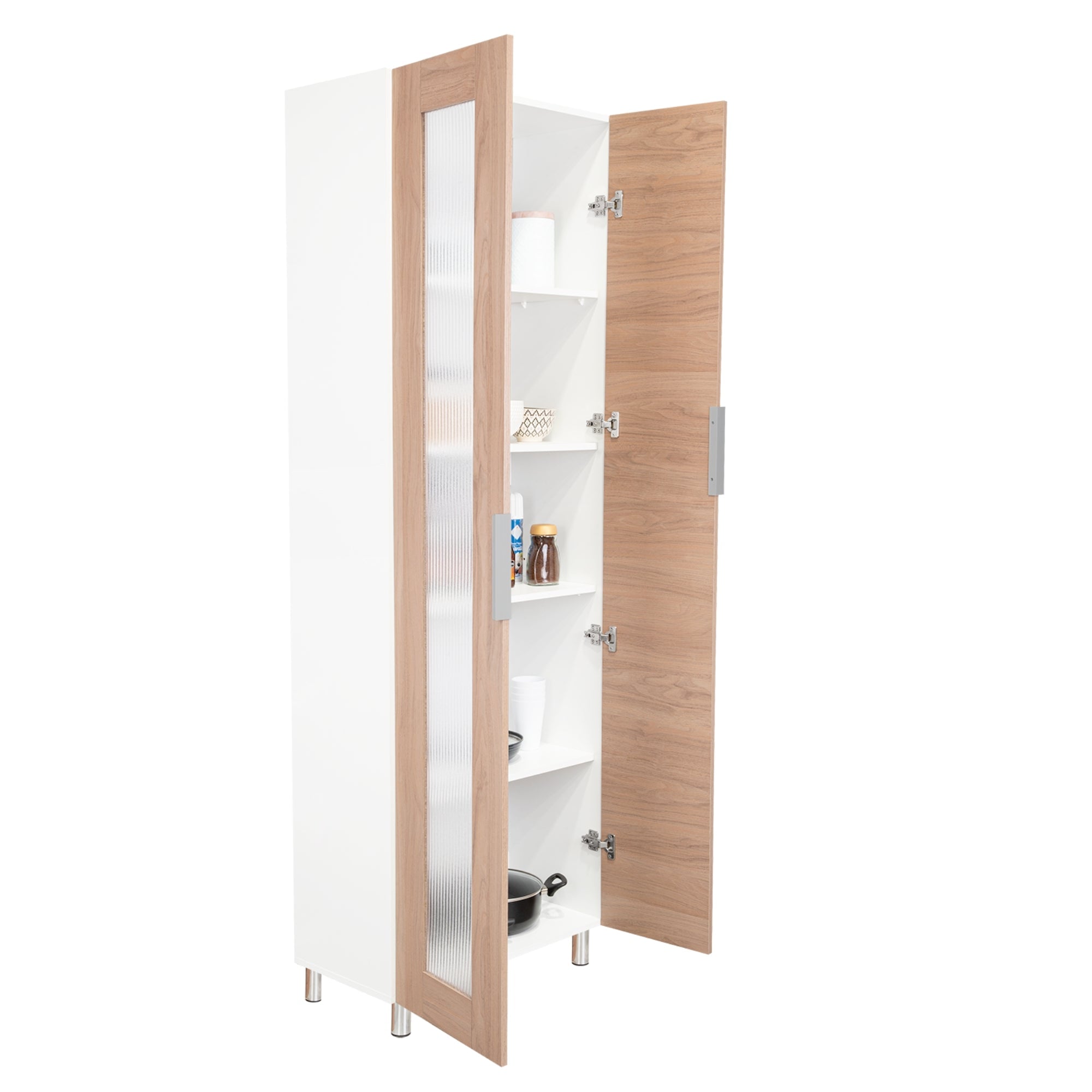 DESPENSA FENDI 2 PUERTAS 205X70X35,8 CM BLANCO Y CASTAÑO - 1