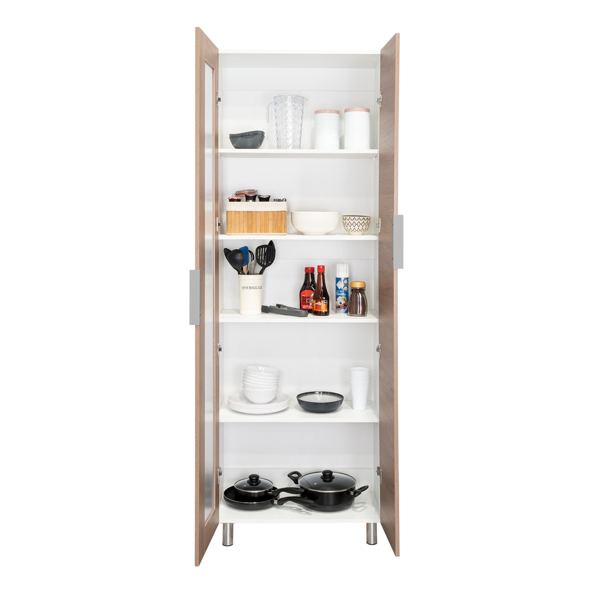 DESPENSA FENDI 2 PUERTAS 205X70X35,8 CM BLANCO Y CASTAÑO - 4