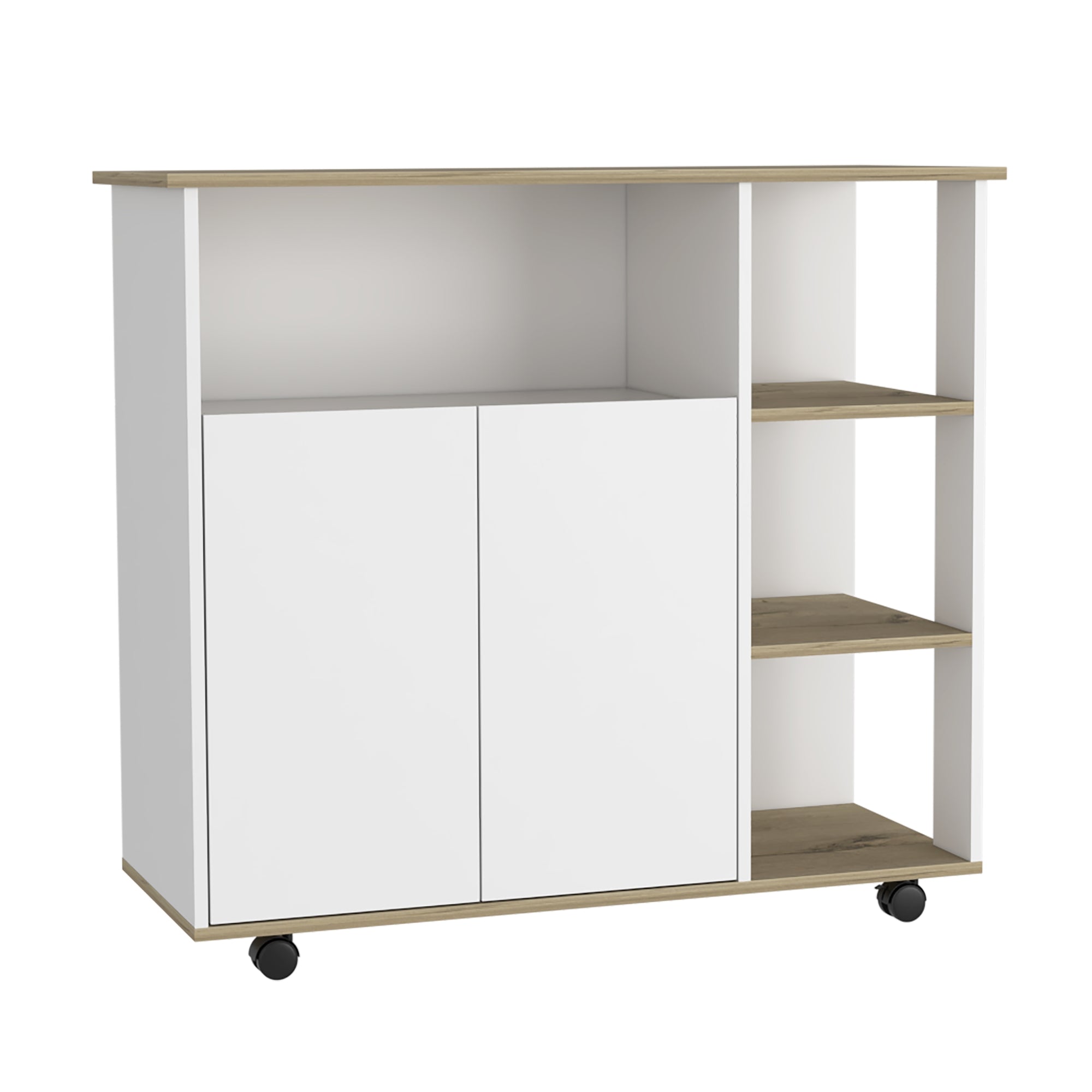 MUEBLE DE COCINA AUXILIAR 2 PUERTAS BLANCO Y DUNA 90X100X40 CM - 4