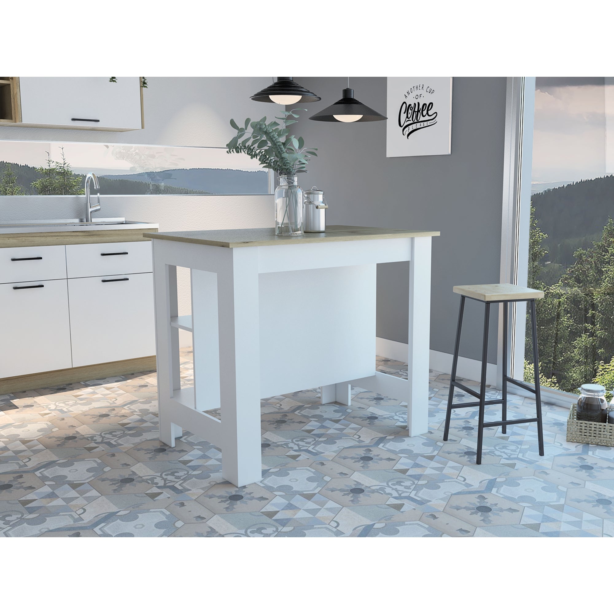 ISLA DE COCINA CALA 90X103X70 CM BLANCO Y DUNA - 6