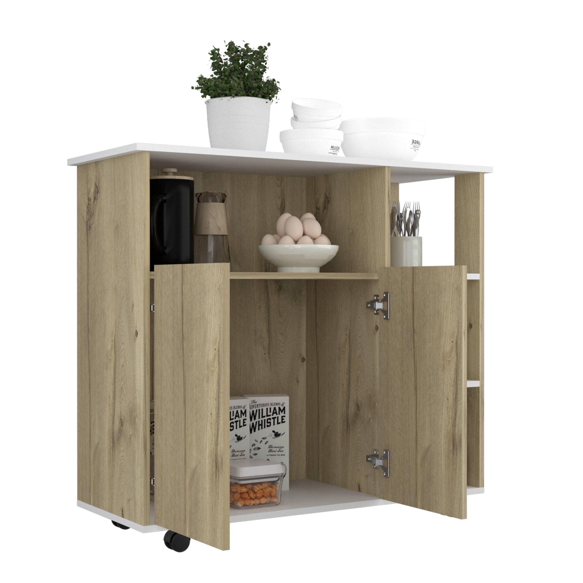 MUEBLE DE COCINA AUXILIAR 2 PUERTAS DUNA Y BLANCO 90X100X40 CM - 1