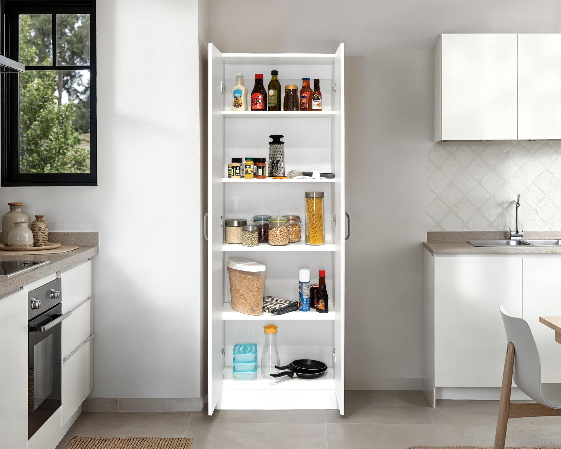 MUEBLE DESPENSA 2 PUERTAS BLANCO 180X60X30 CM - 11
