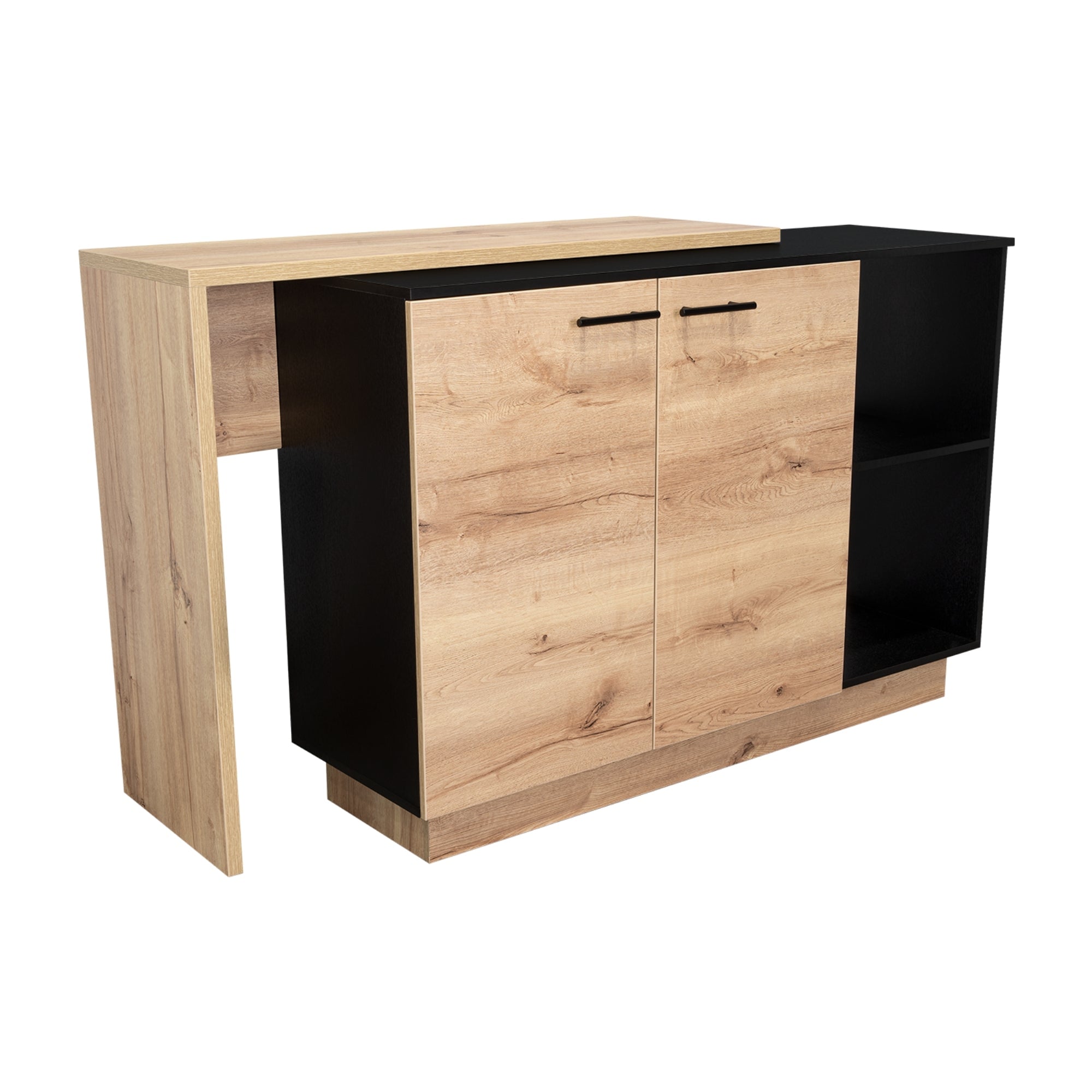 ISLA DE COCINA SICILIA 2 PUERTAS DUNA Y WENGUE 90X150X60 CM - 5