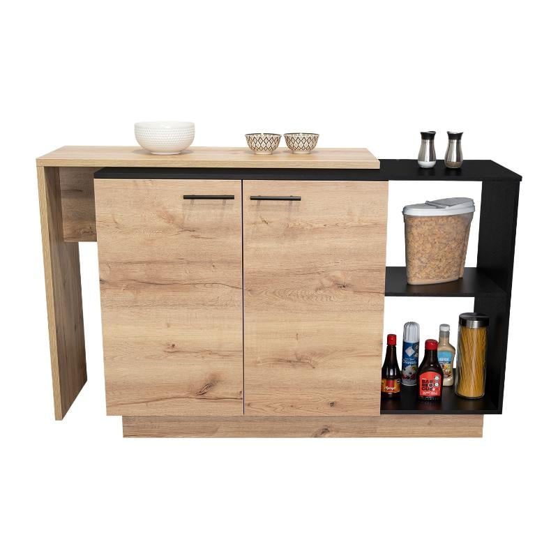ISLA DE COCINA SICILIA 2 PUERTAS DUNA Y WENGUE 90X150X60 CM - 7