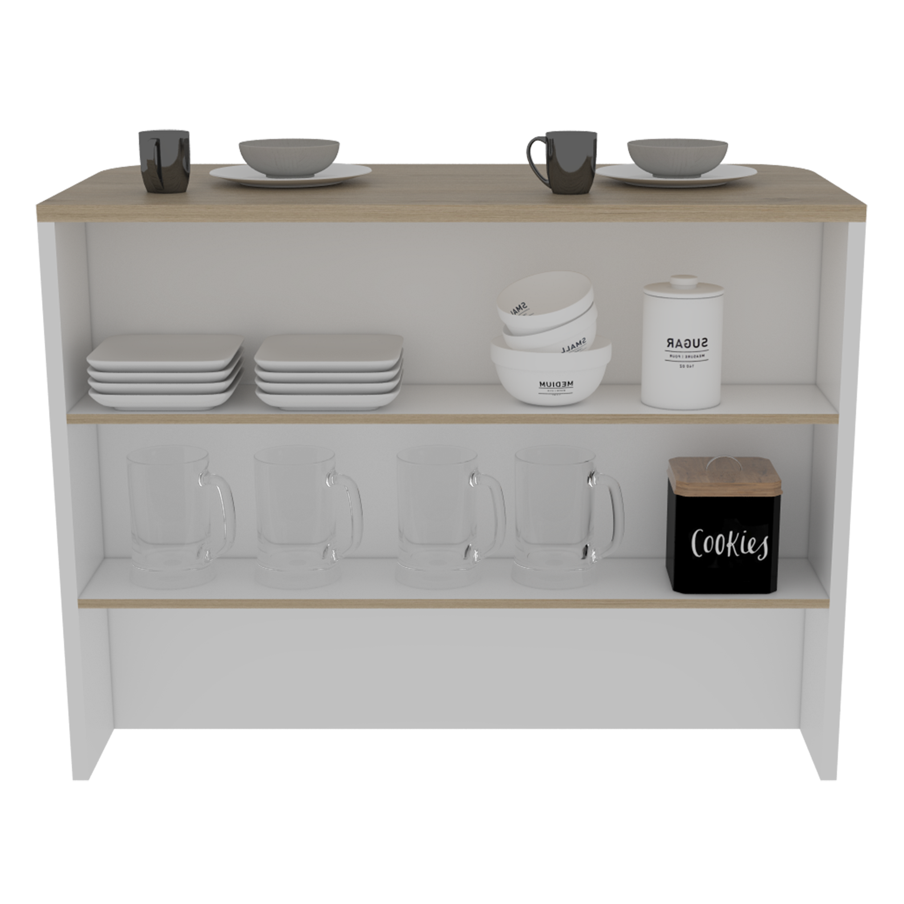 ISLA DE COCINA FENDI ROVERE Y BLANCO 90X120X60 CM - 2