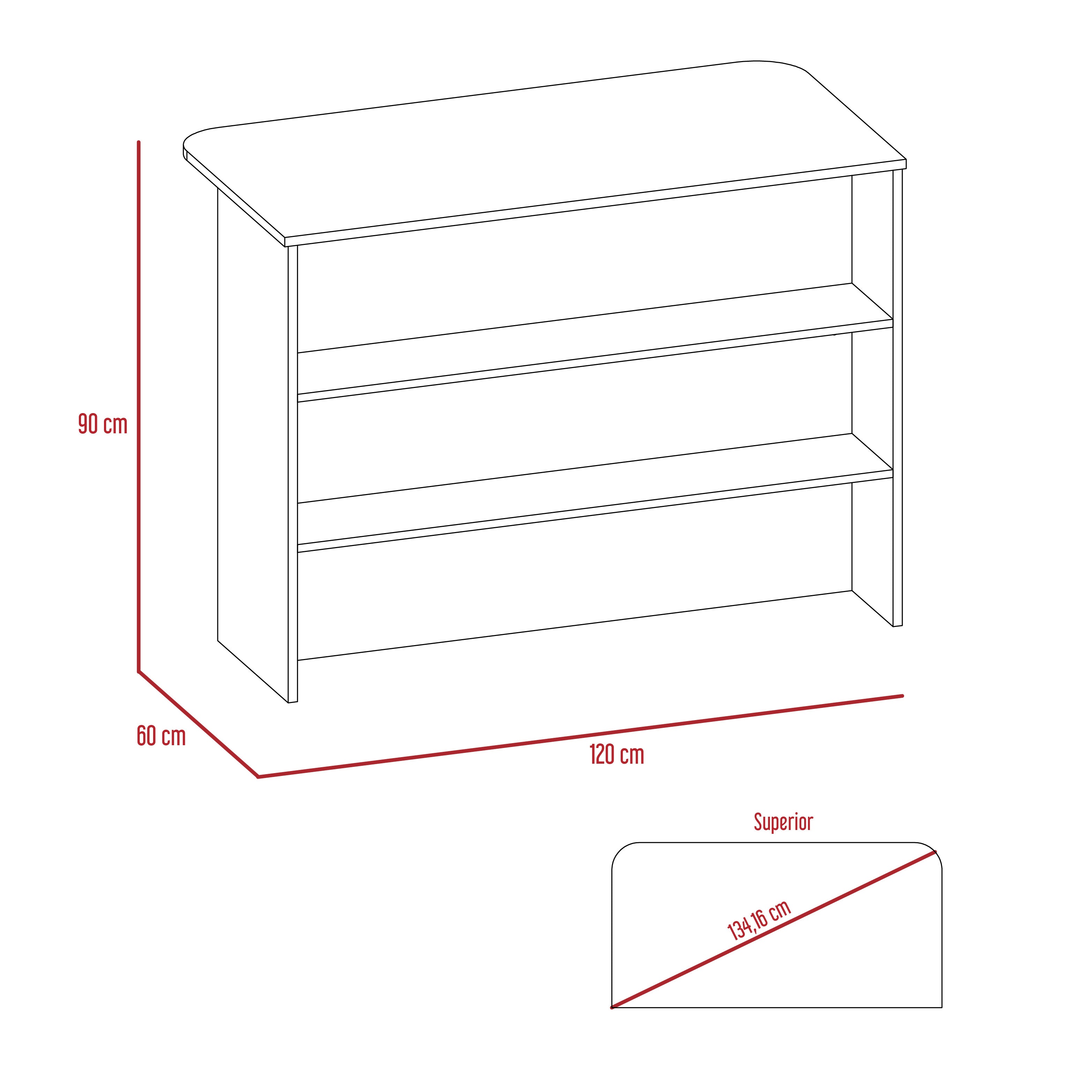 ISLA DE COCINA FENDI ROVERE Y BLANCO 90X120X60 CM - 7