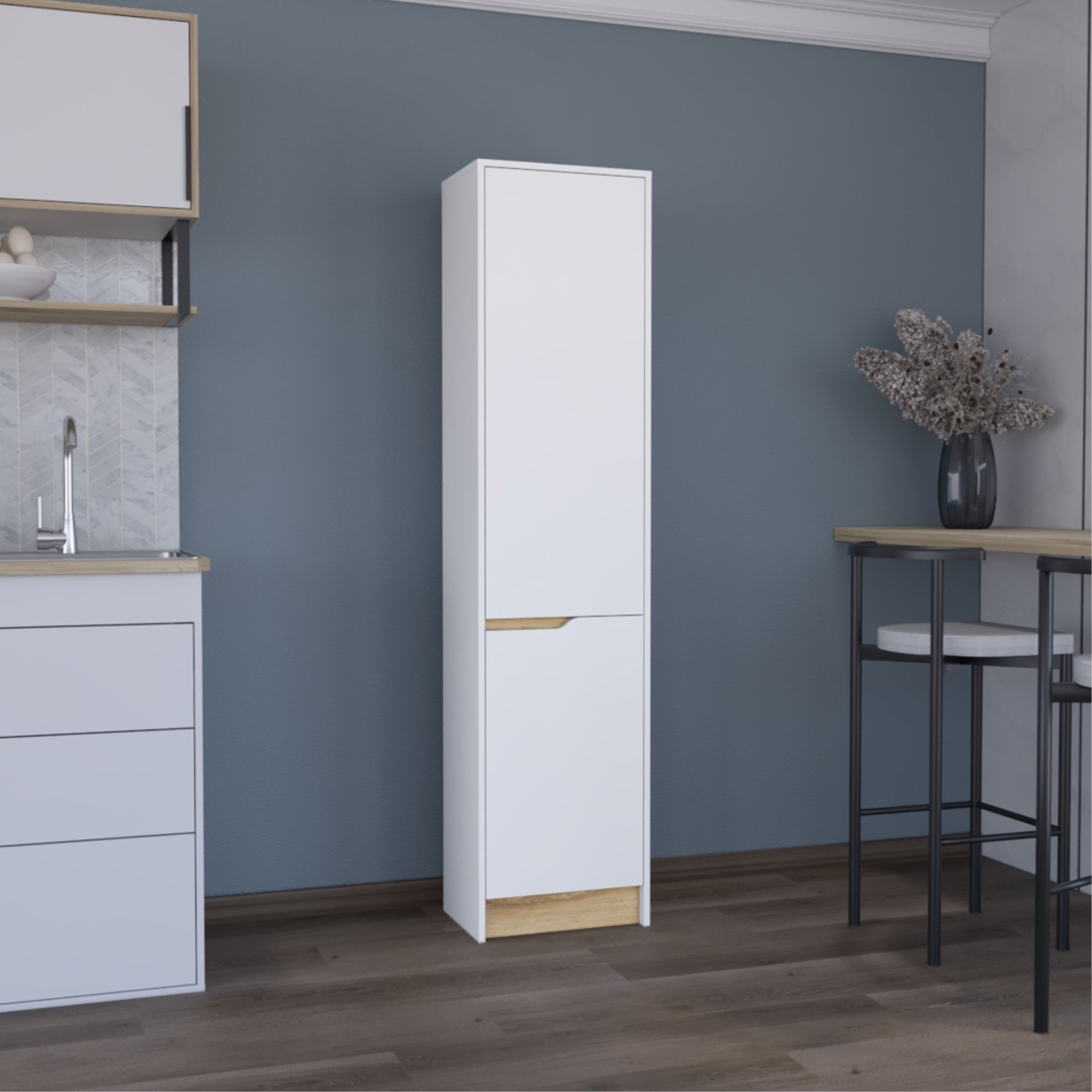 DESPENSA SOLER 2 PUERTAS BLANCO Y MACADAMIA 180X43X30 CM - 7