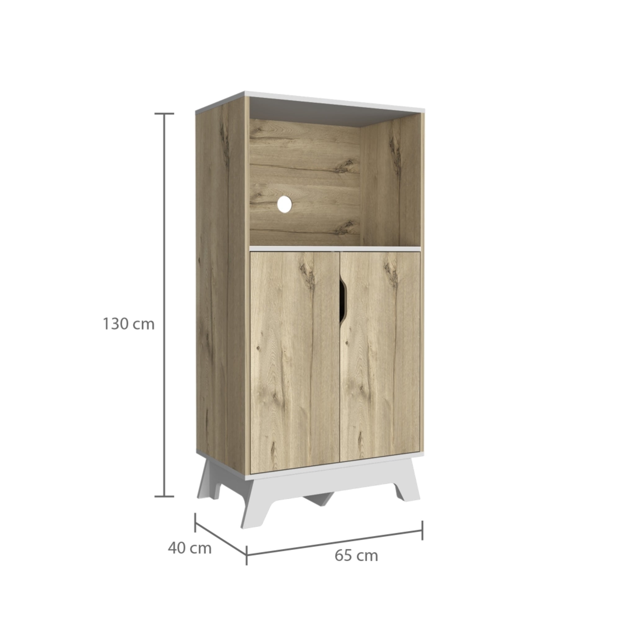 MUEBLE PARA MICROONDAS BI-COLOR 130X65X40 CM DUNA Y BLANCO - 3