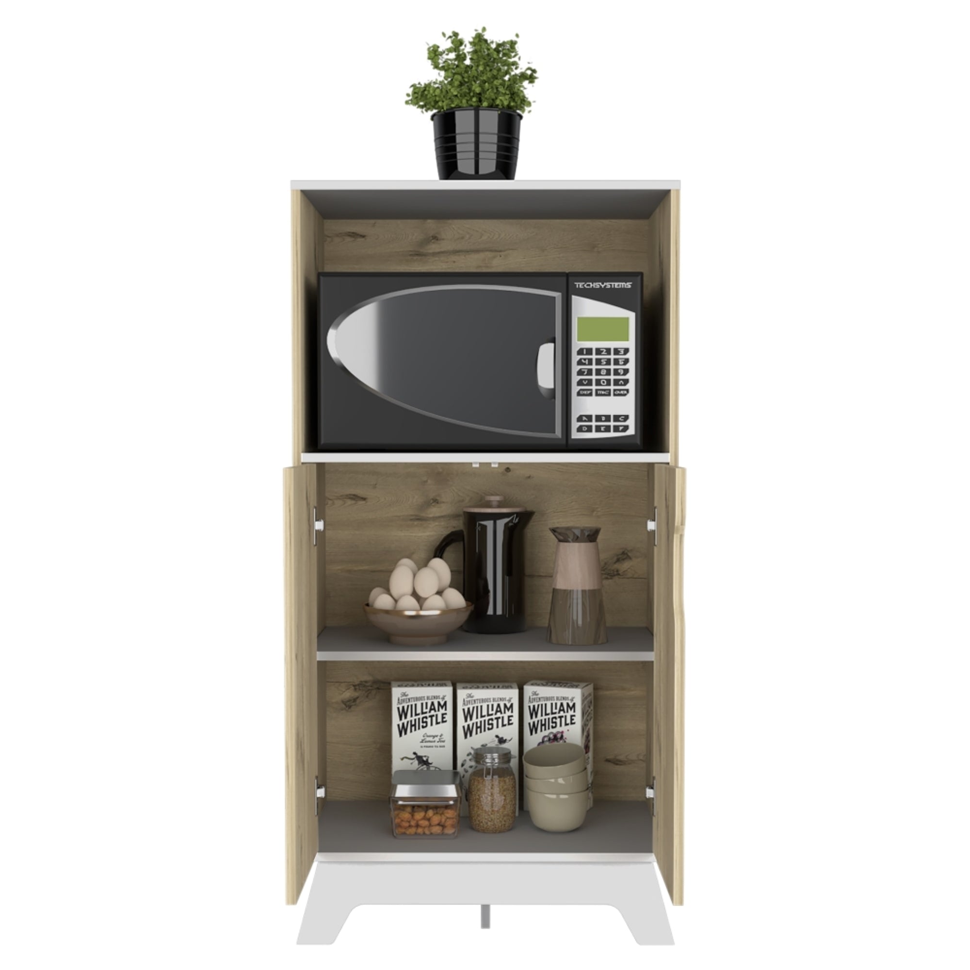 MUEBLE PARA MICROONDAS BI-COLOR 130X65X40 CM DUNA Y BLANCO - 5