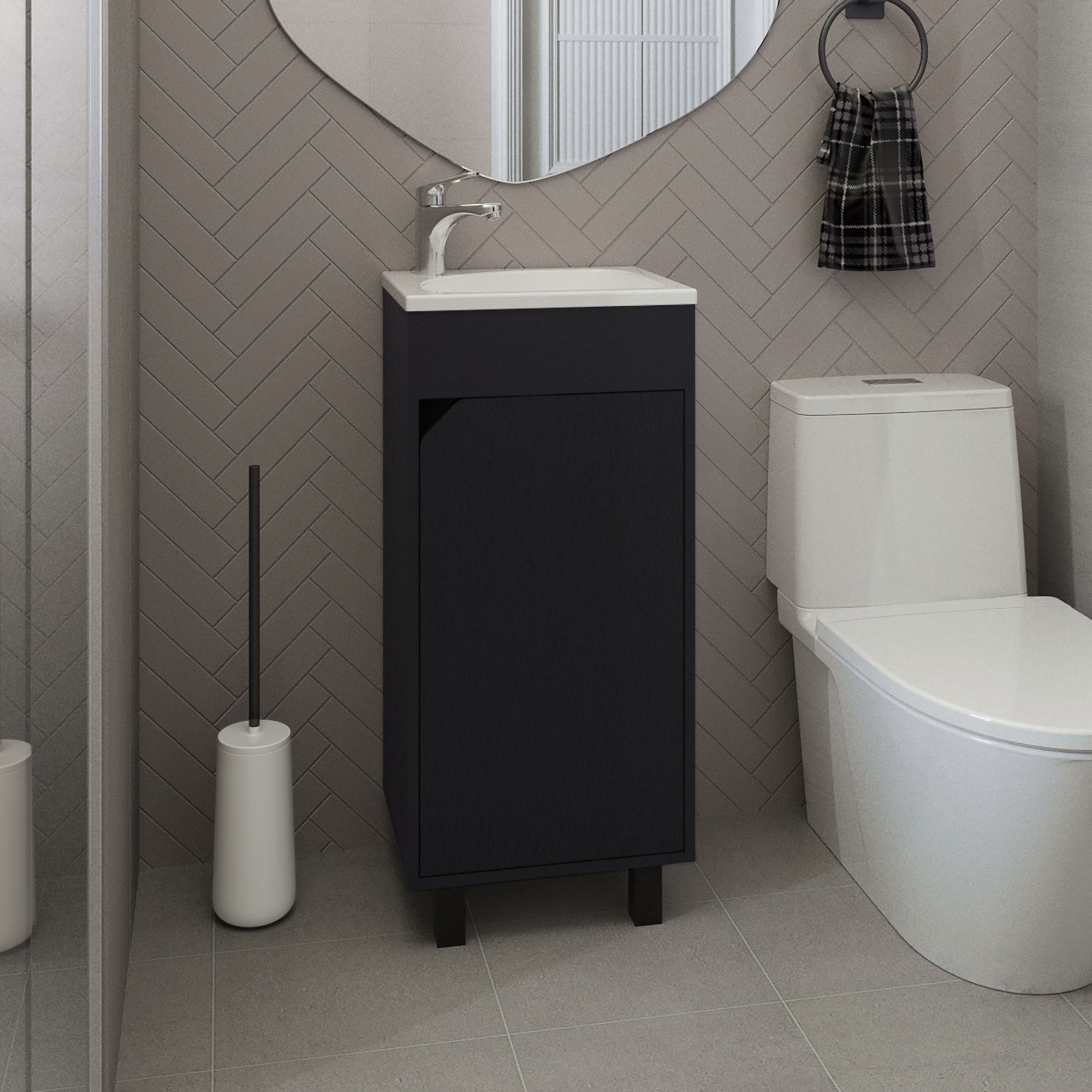VANITORIO BETHEL 1 PUERTA 86,4X40X32,5 CM WENGUE - 5