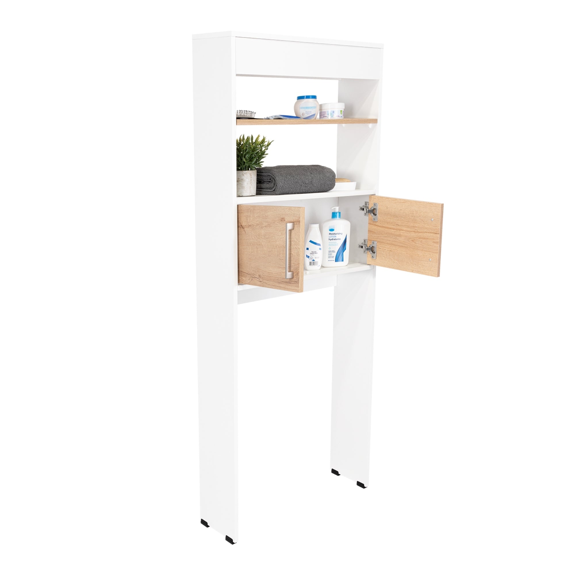 ESTANTE WC MADRID 2 PUERTAS 160X62,4X20,3 CM BLANCO Y DUNA - 5