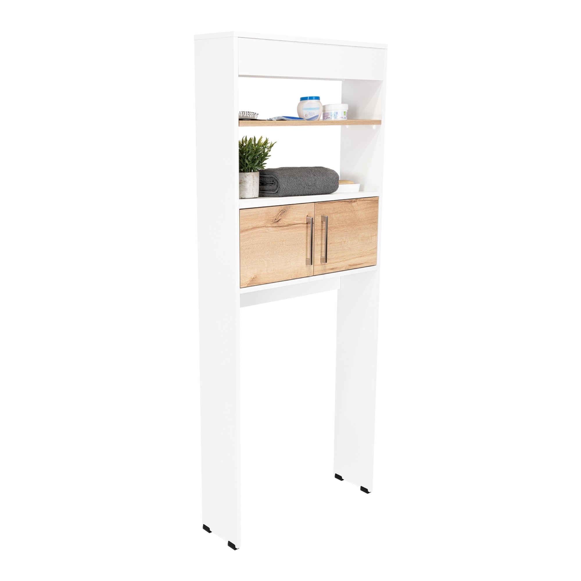 ESTANTE WC MADRID 2 PUERTAS 160X62,4X20,3 CM BLANCO Y DUNA - 11