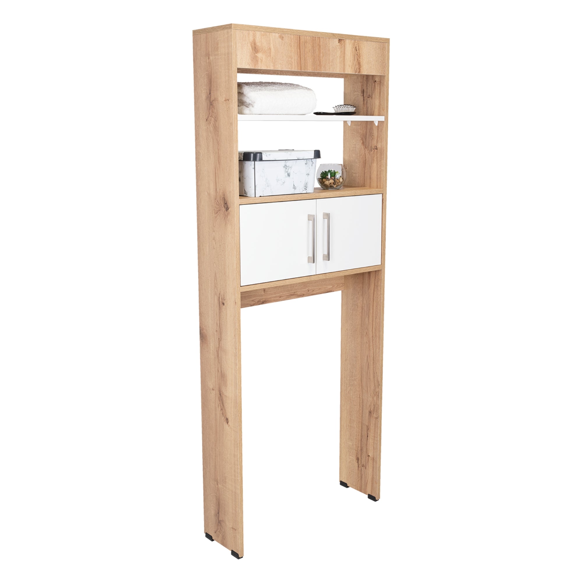 ESTANTE WC MADRID 2 PUERTAS 160X62,4X20,3 CM DUNA Y BLANCO - 10