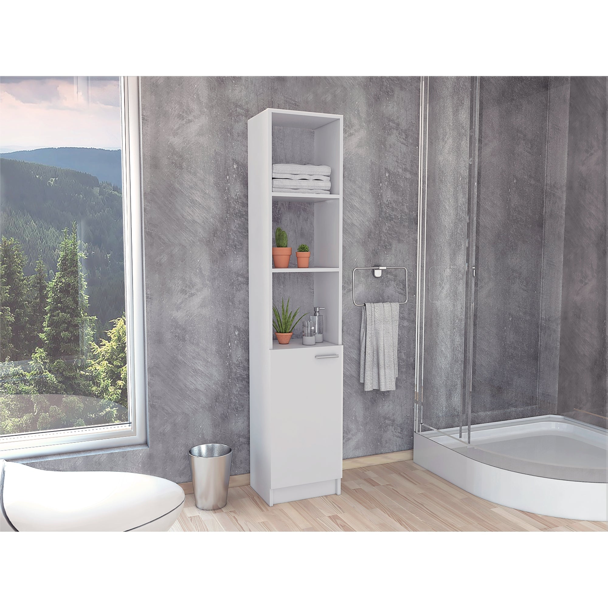 ESTANTE ORGANIZADOR DE BAÑO 1 PUERTA BATH 3 REPISAS BLANCO - 5