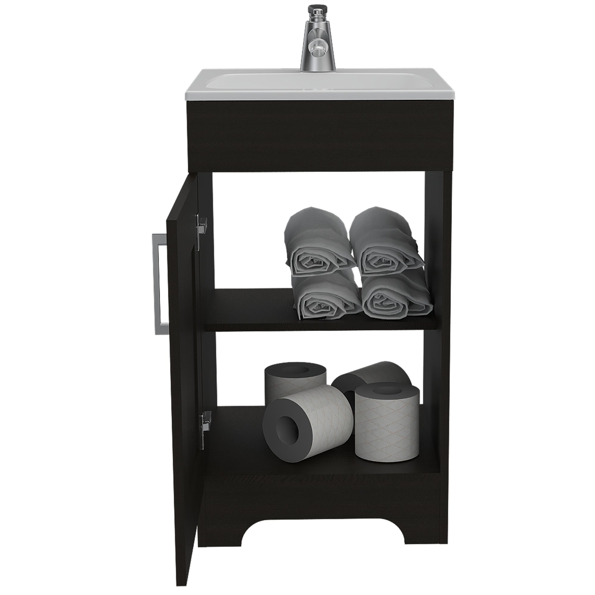 MUEBLE DE BAÑO CON LAVAMANOS BARCELONA 1 PUERTA WENGUE - 2