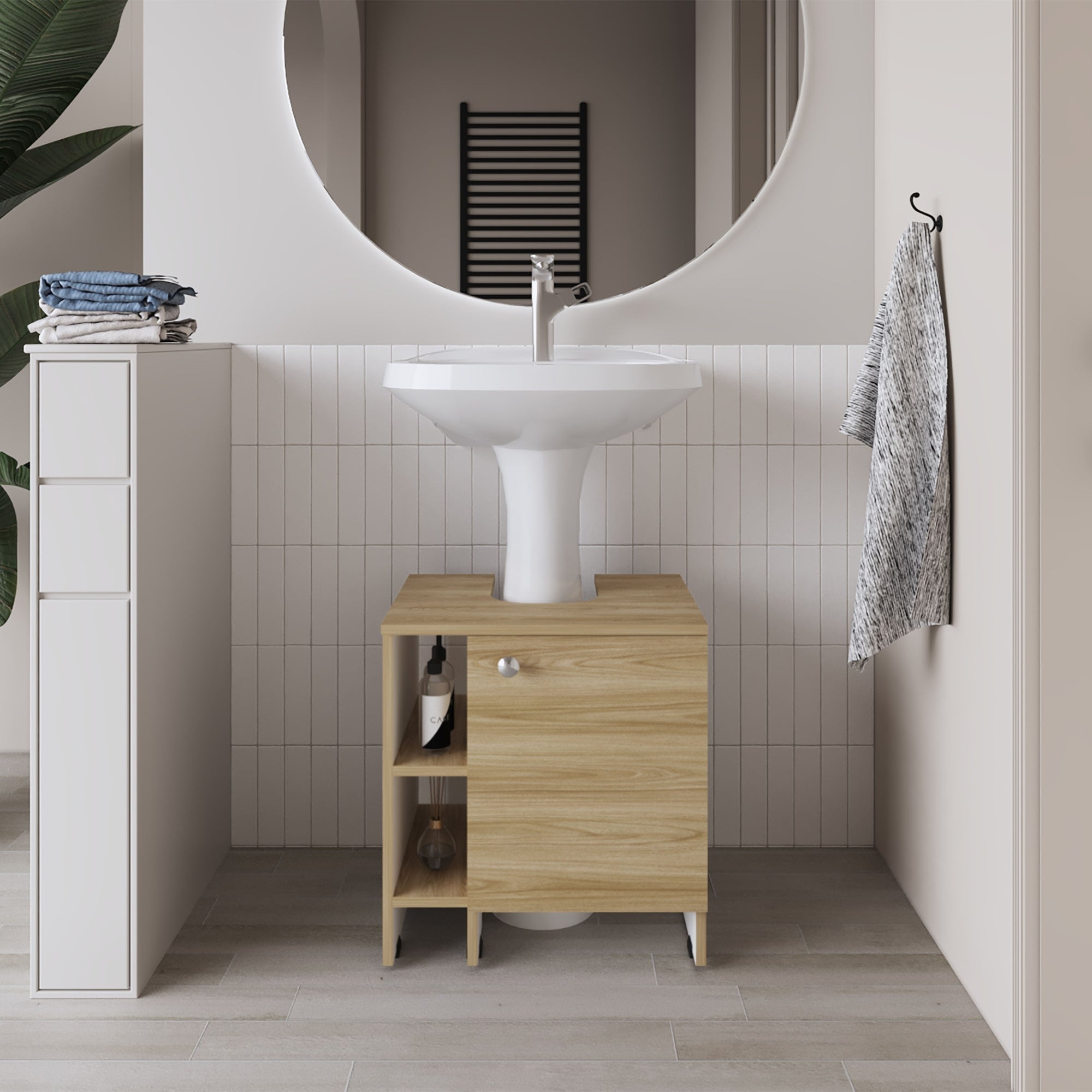 MUEBLE PARA LAVAMANOS 1 PUERTA 50,9X47X37,4 CM FRESNO EUROPEO - 5