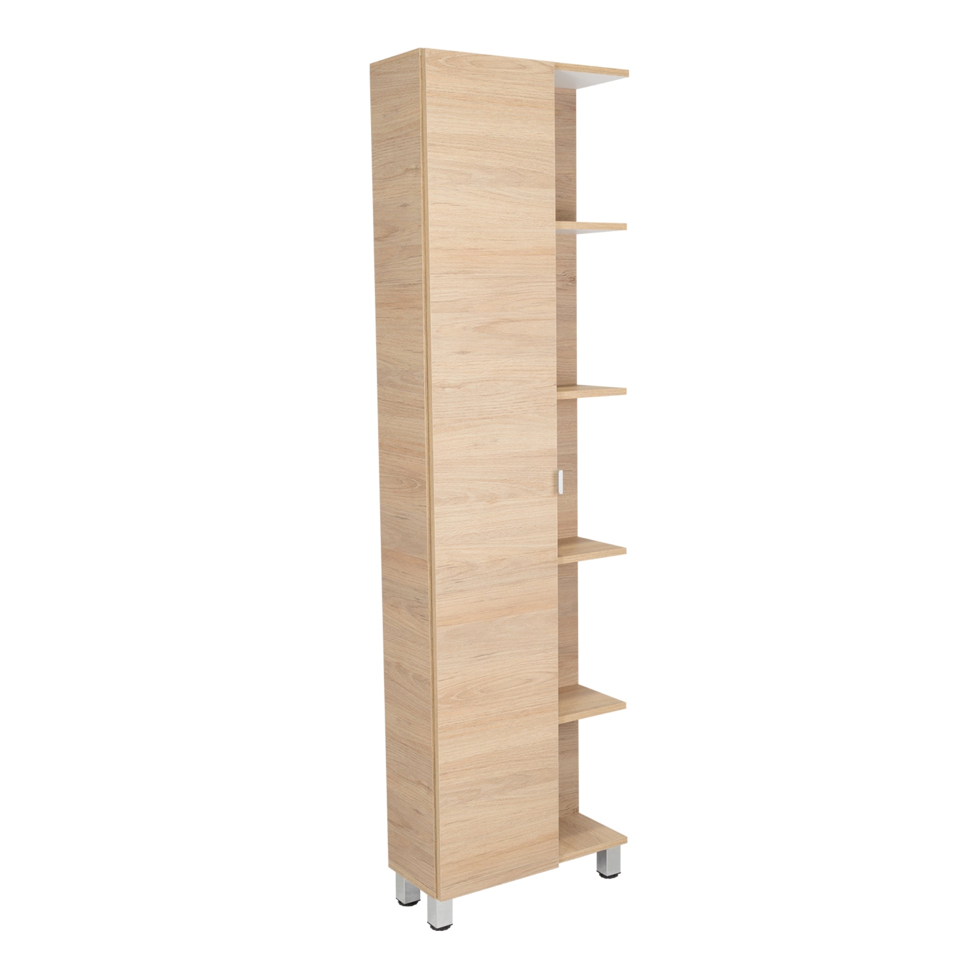 ESTANTE ORGANIZADOR DE BAÑO 1 PUERTA ROVERE Y BLANCO - 4