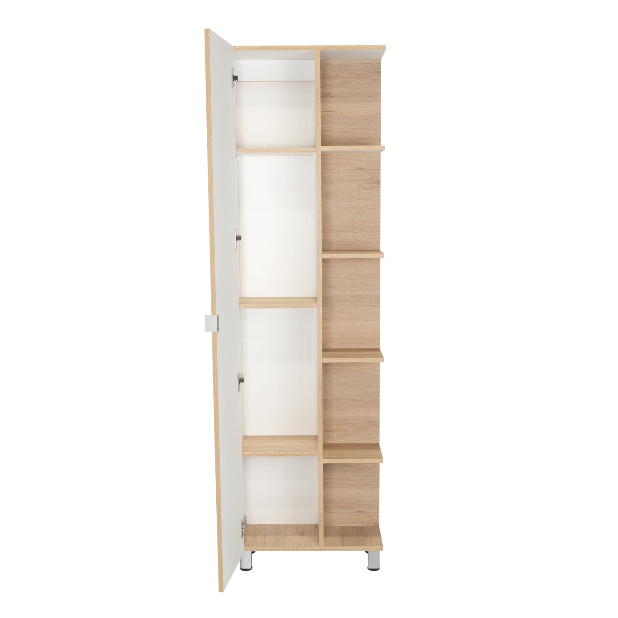 ESTANTE ORGANIZADOR DE BAÑO 1 PUERTA ROVERE Y BLANCO - 5