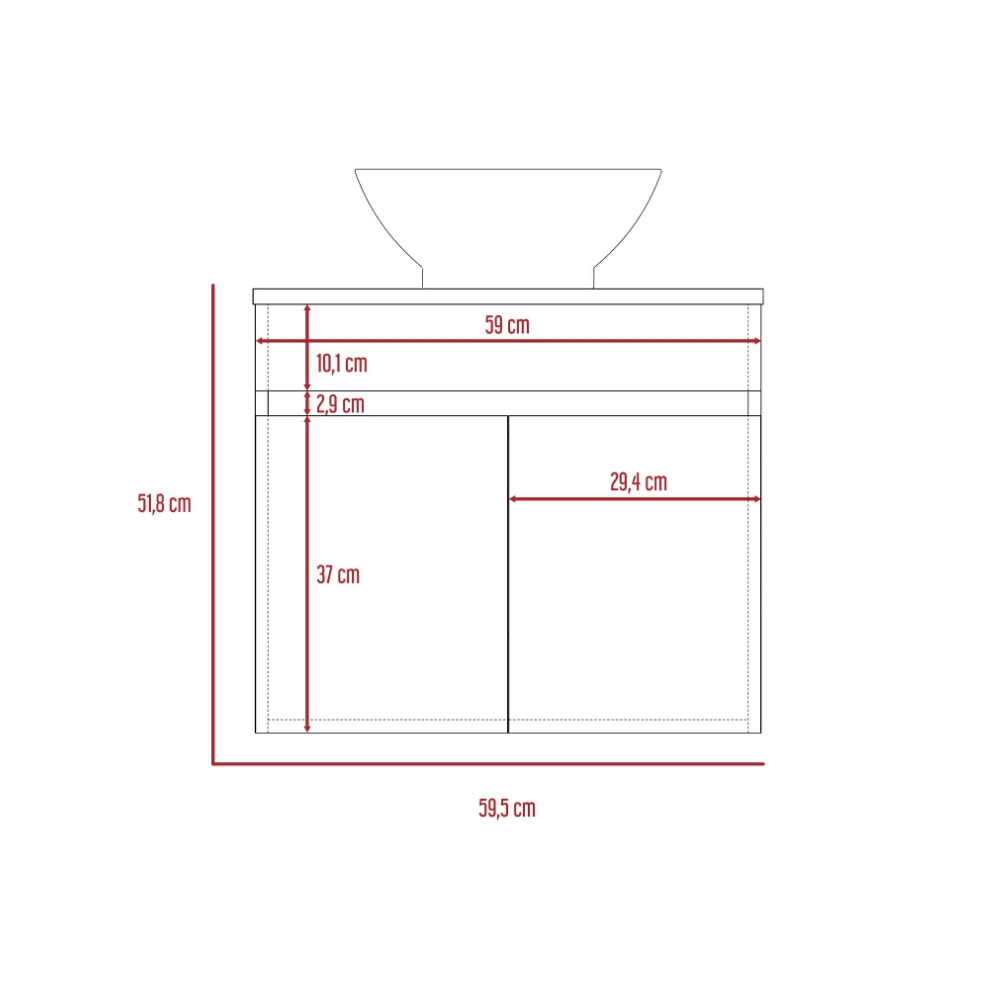 MUEBLE DE BAÑO MANCHESTER 51,8X59,5X44,5 CM CON LAVAMANOS - 4