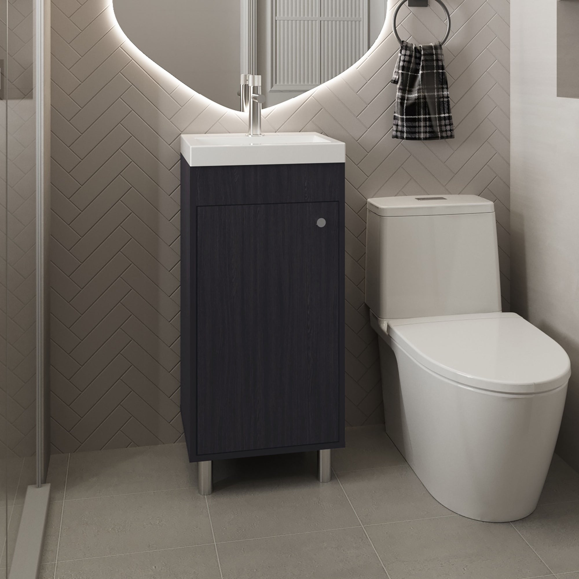 VANITORIO RIVERA 1 PUERTA 84X32X40,2 CM WENGUE - 5