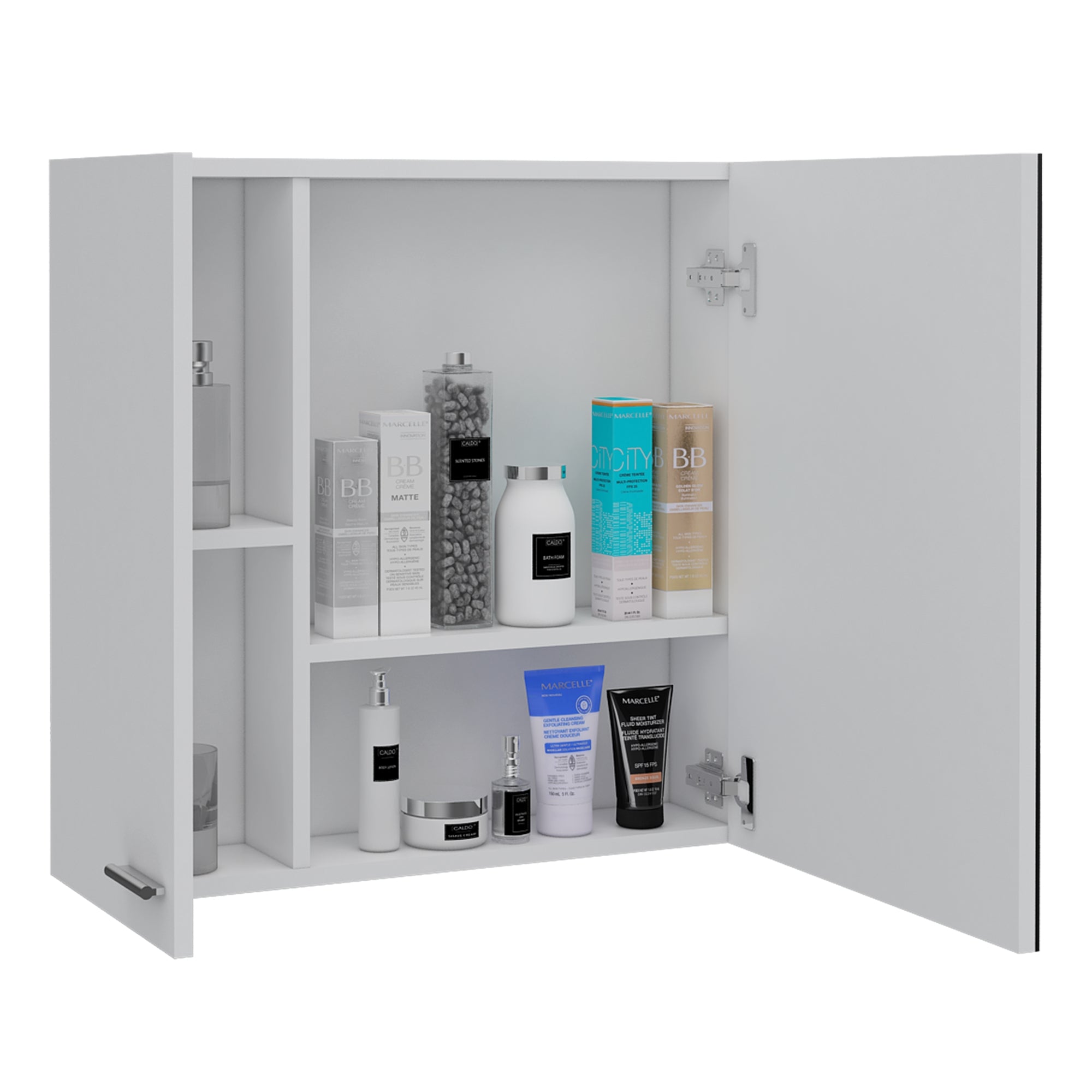 BOTIQUIN 2 PUERTAS SINES 60X60X14,9 CM BLANCO CON ESPEJO - 2