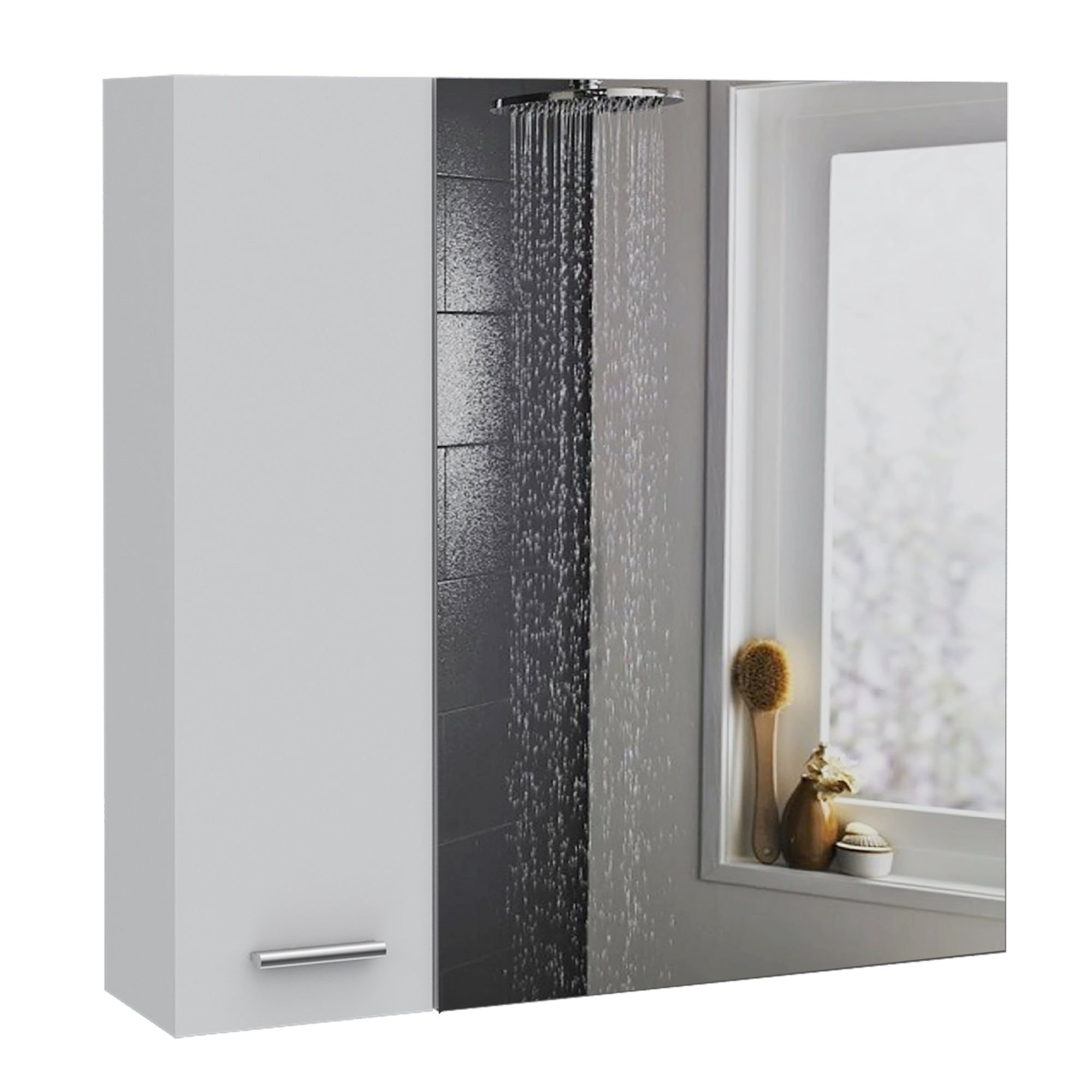 BOTIQUIN 2 PUERTAS SINES 60X60X14,9 CM BLANCO CON ESPEJO - 4