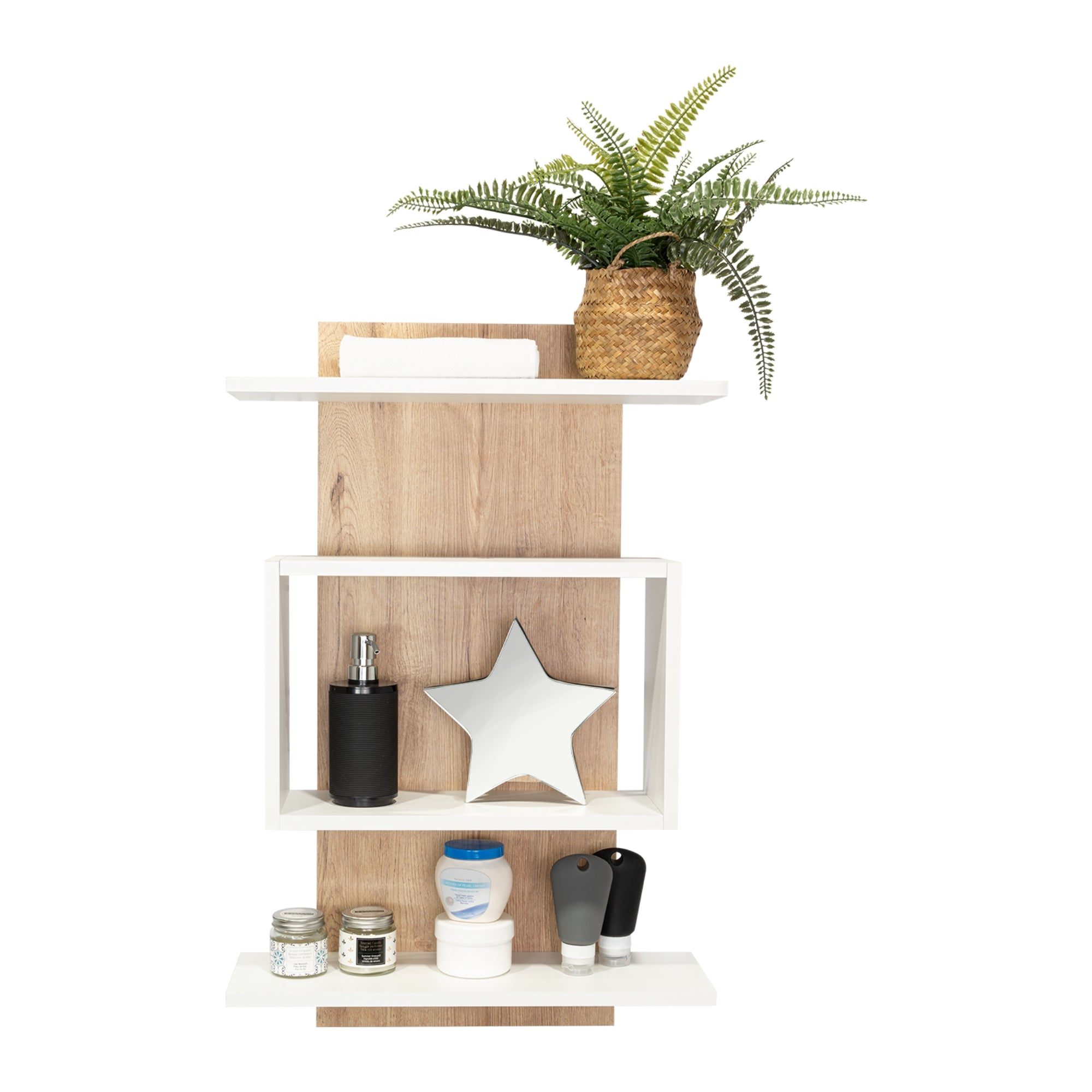MUEBLE AUXILIAR DE BAÑO MASSANA DUNA Y BLANCO - 1