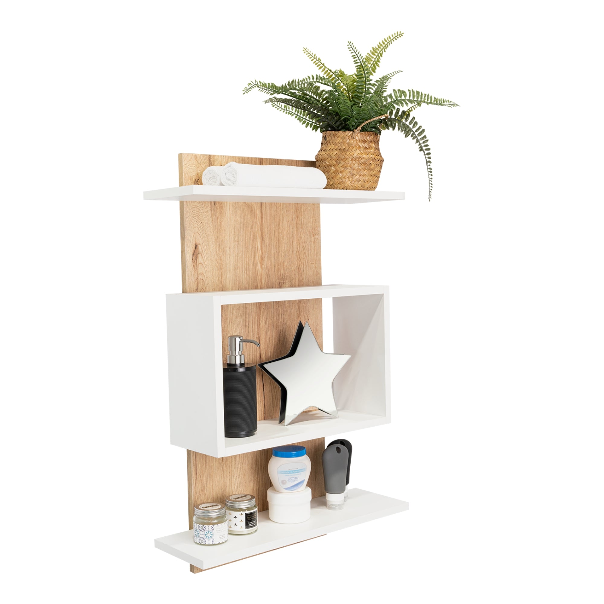 MUEBLE AUXILIAR DE BAÑO MASSANA DUNA Y BLANCO - 2