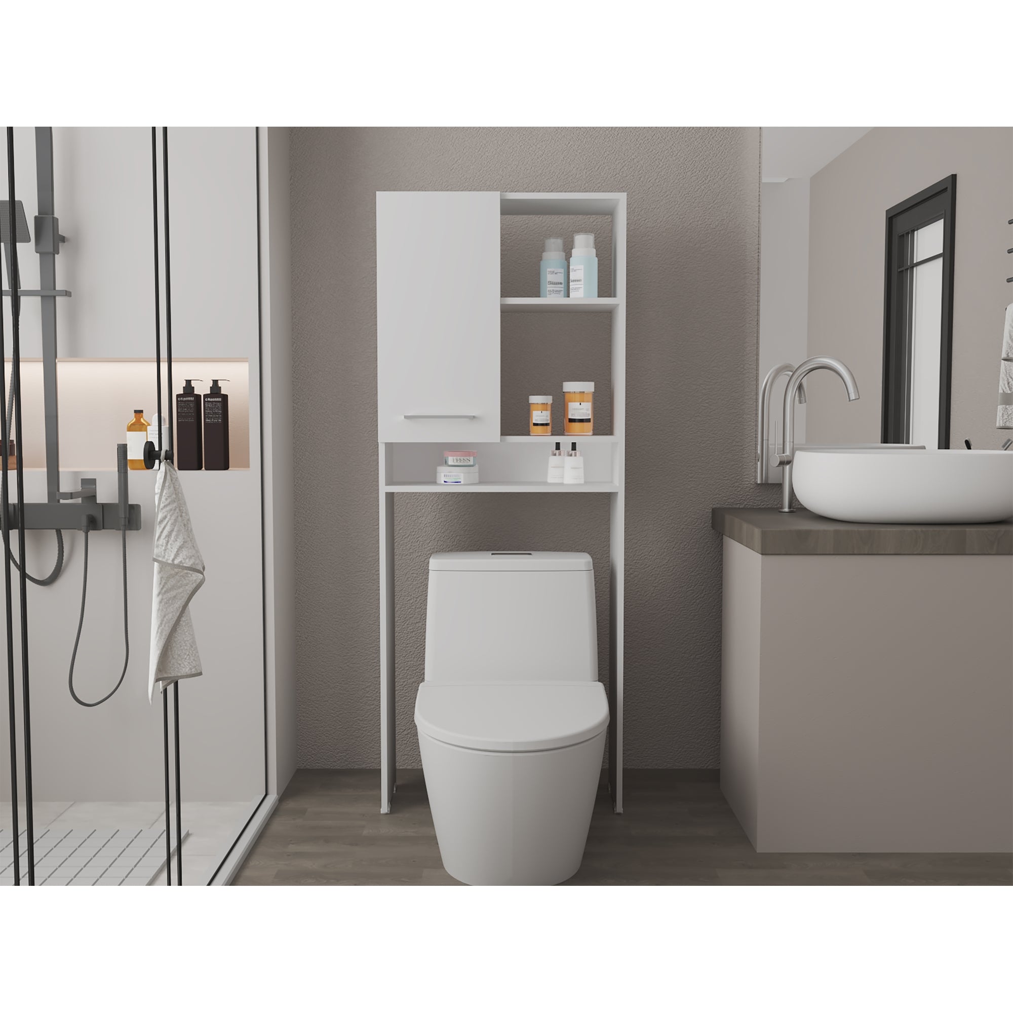 ESTANTE WC BATH 26 1 PUERTA BLANCO 160,8X63,1X26,5 CM - 5