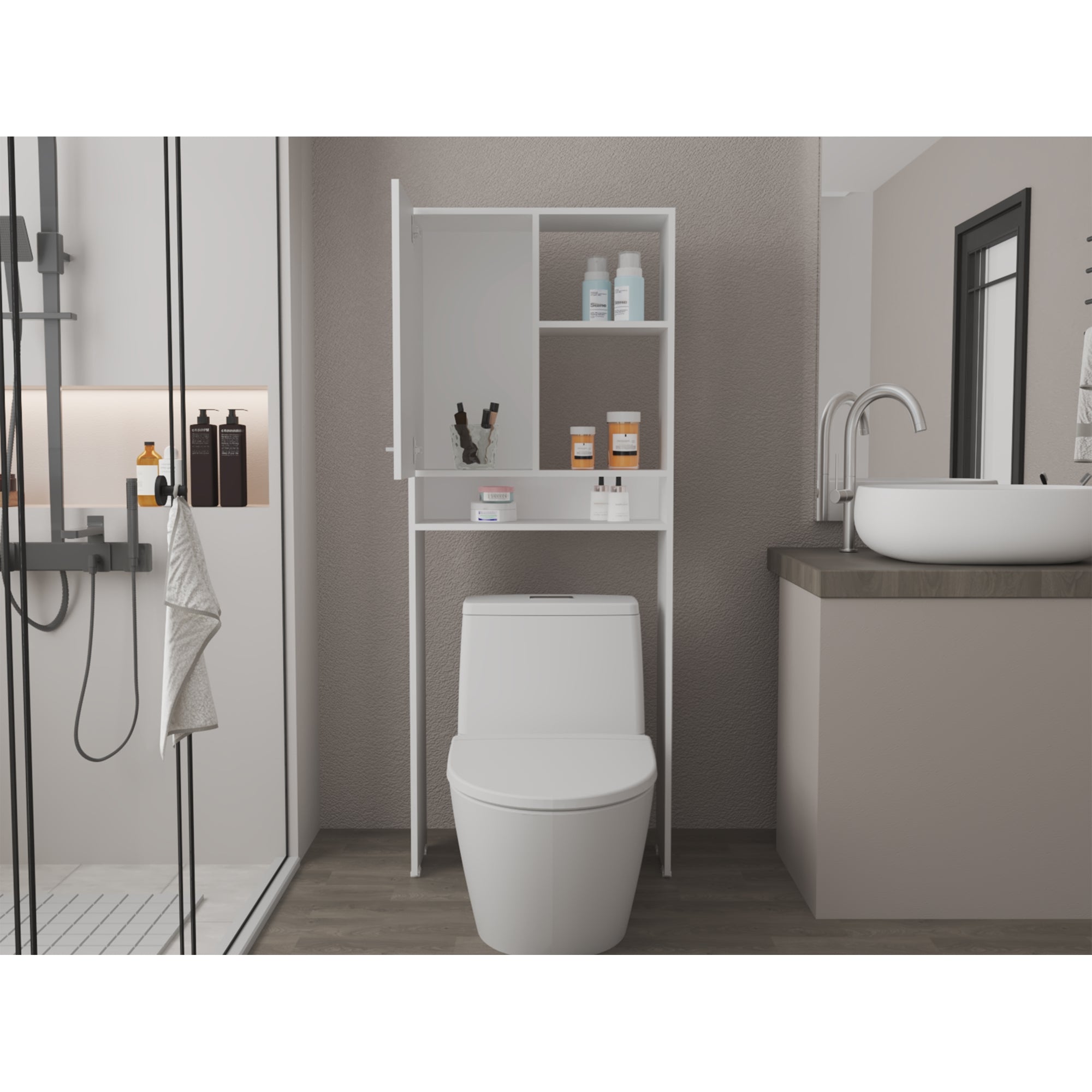 ESTANTE WC BATH 26 1 PUERTA BLANCO 160,8X63,1X26,5 CM - 6
