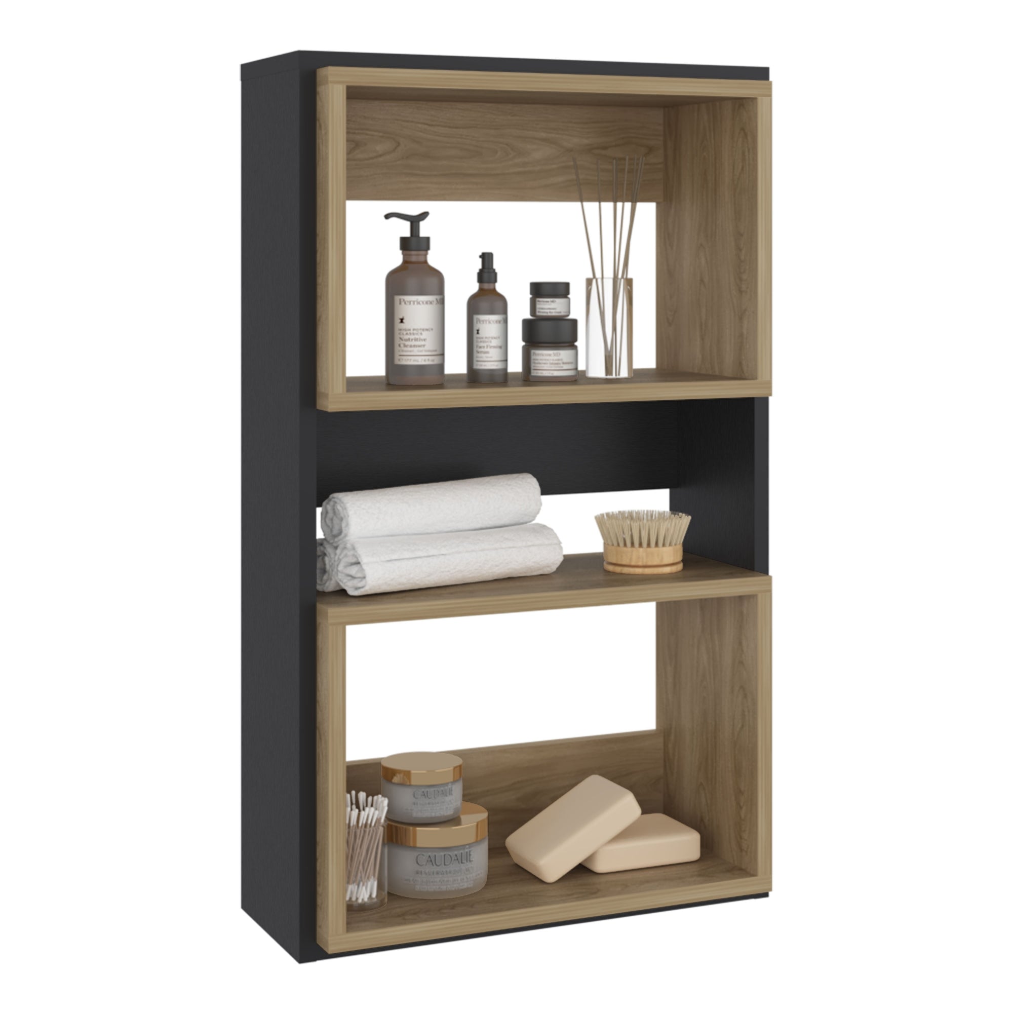 MUEBLE AUXILAR MURO BAÑO ECO WENGUE Y FRESNO - 2