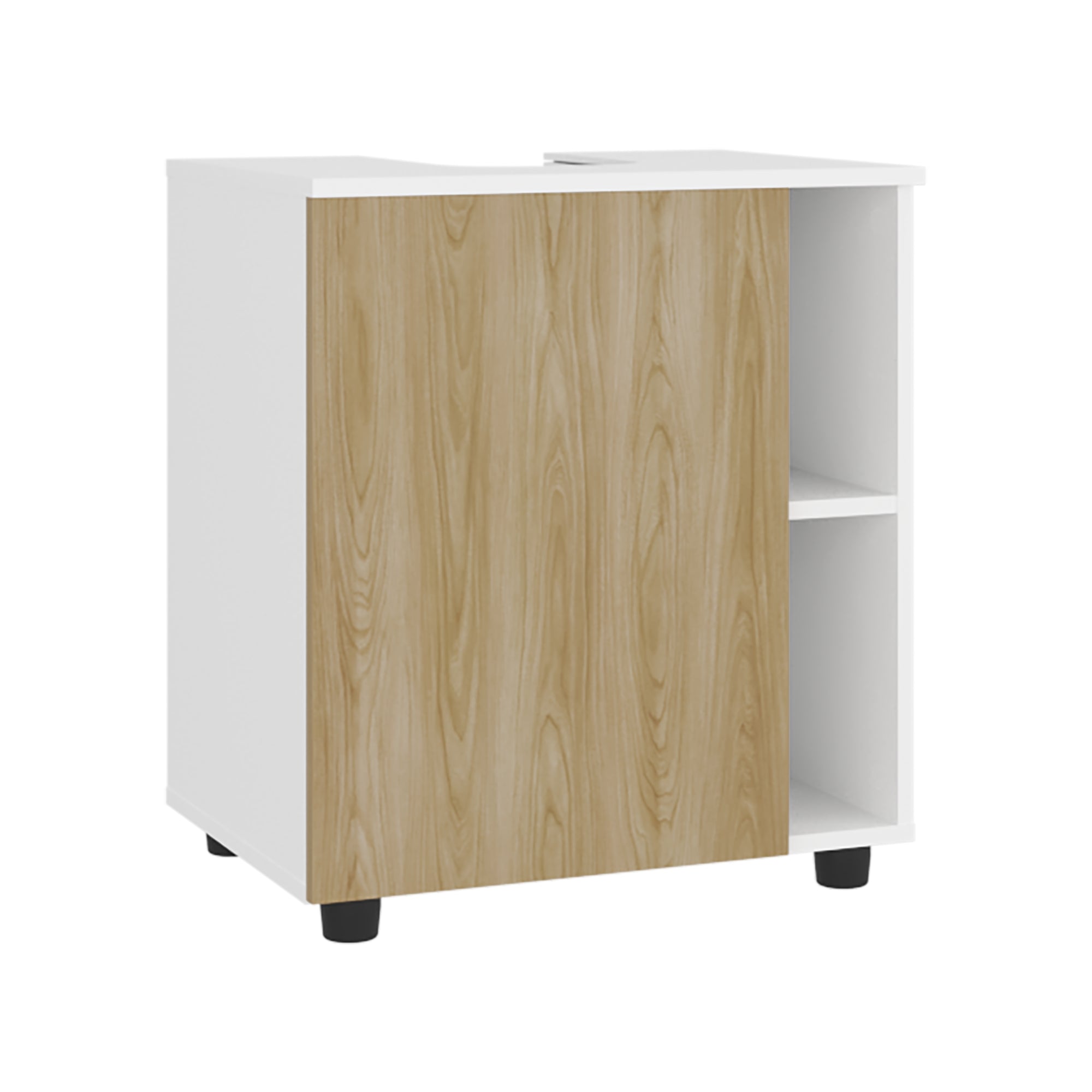 MUEBLE PARA LAVAMANOS PASCUALE 1 PUERTA BLANCO Y FRESNO - 3