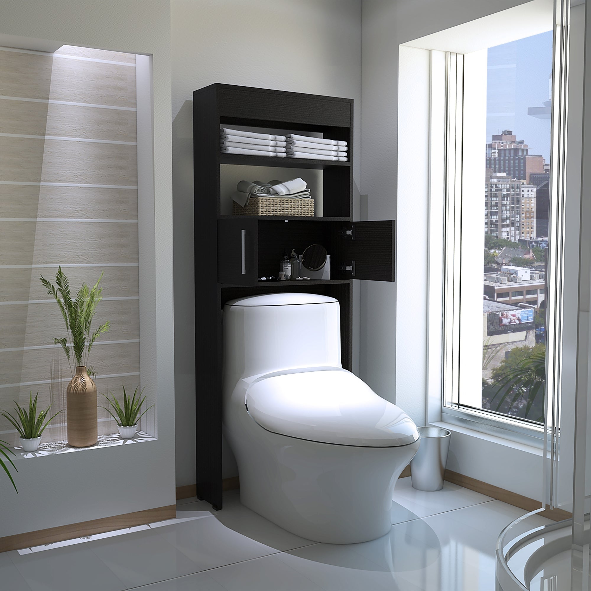 ESTANTE WC MADRID 2 PUERTAS 160X62,4X20,3 CM WENGUE - 6