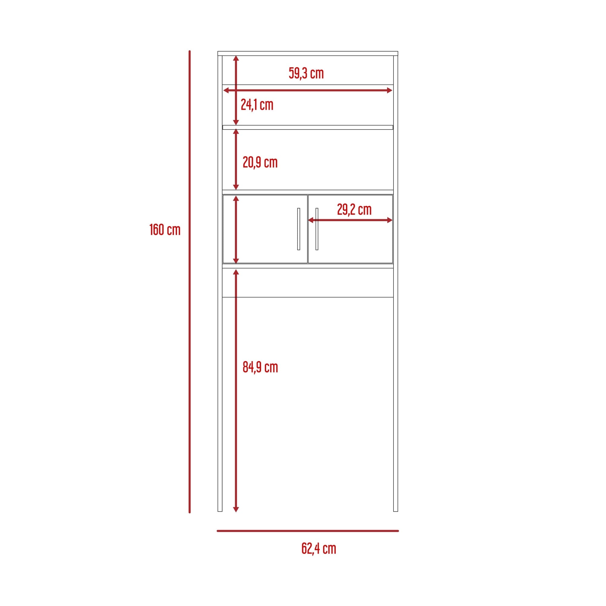 ESTANTE WC MADRID 2 PUERTAS 160X62,4X20,3 CM WENGUE - 8